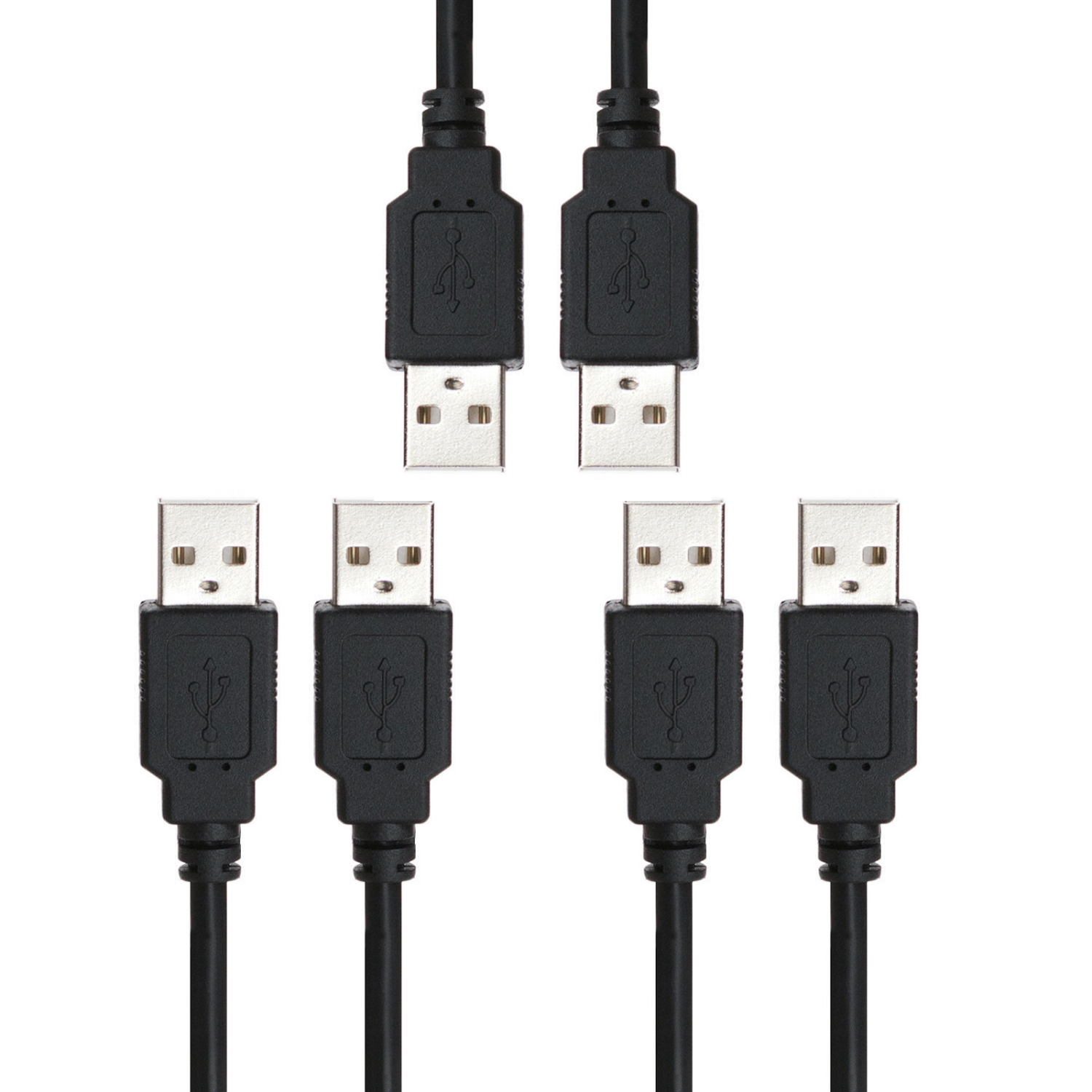 Exian USB to USB Cable 1M Black 3/Pkg