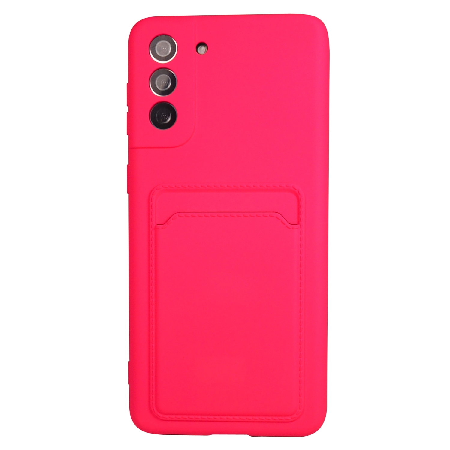 Exian Case for Galaxy S21 Plus 5G TPU Matte with Card Holder Rose Pink