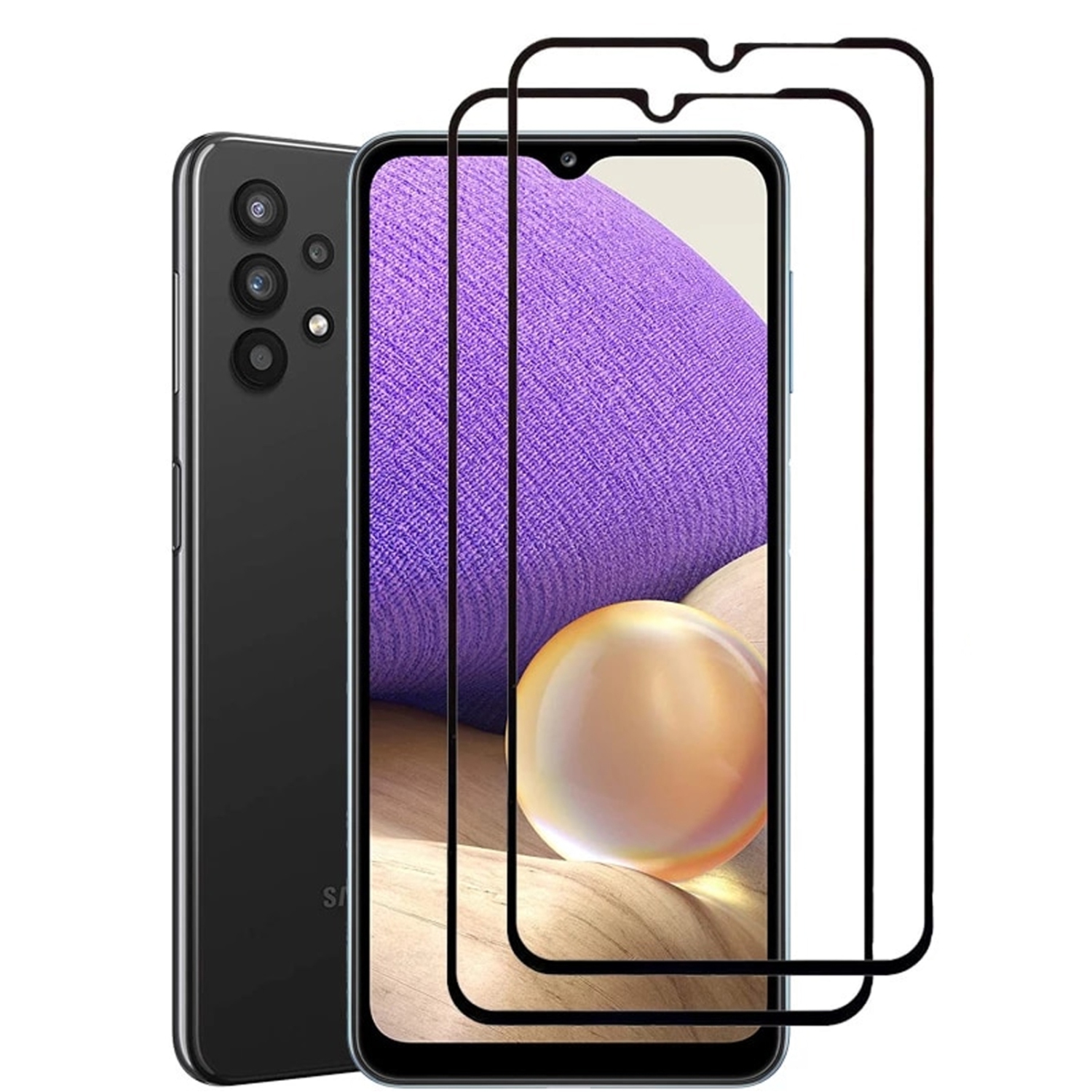 Exian Tempered Glass for Galaxy A32 5G Full Glue Edge to Edge 2 Pcs/Pkg