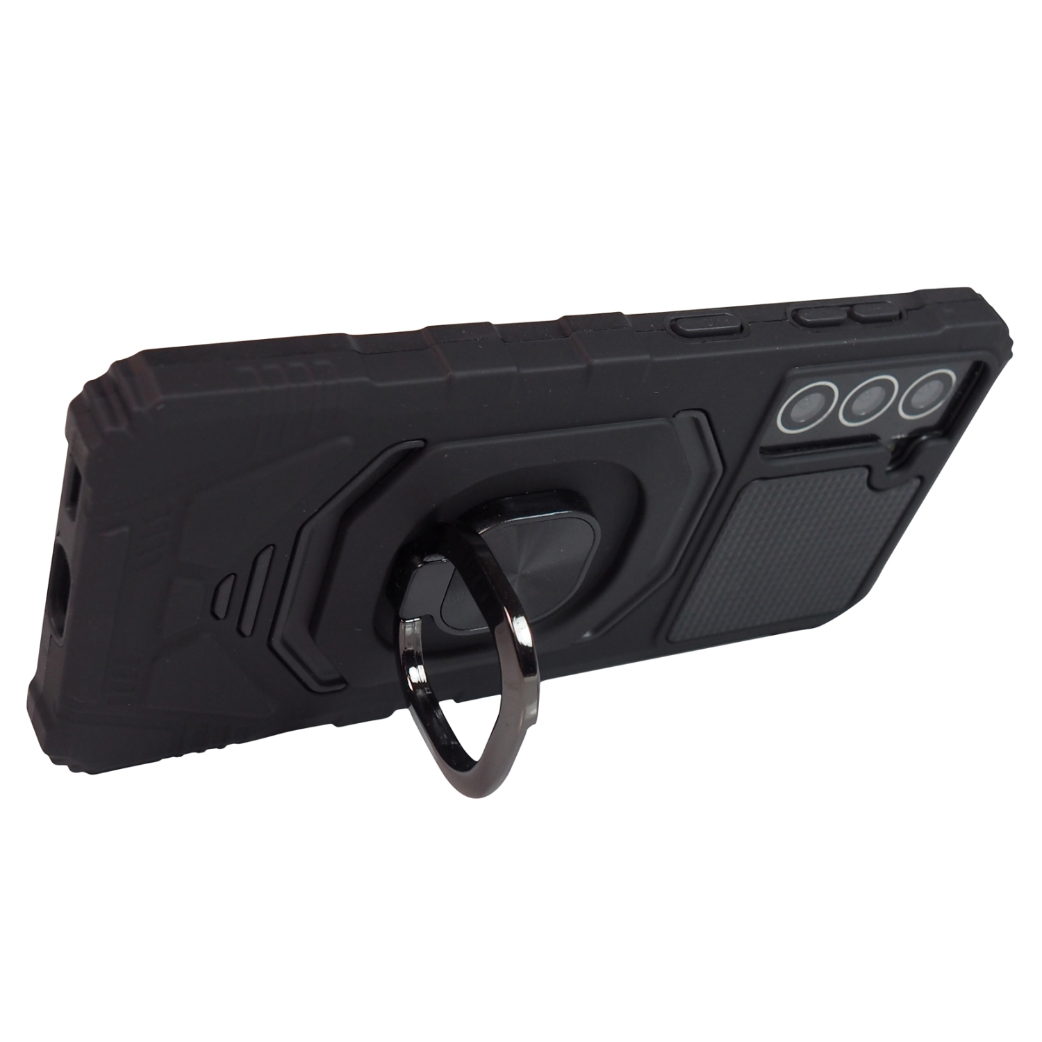 Exian Case for Galaxy S21 Plus 5G Armored with Ring Holder and Magnetic metal Black