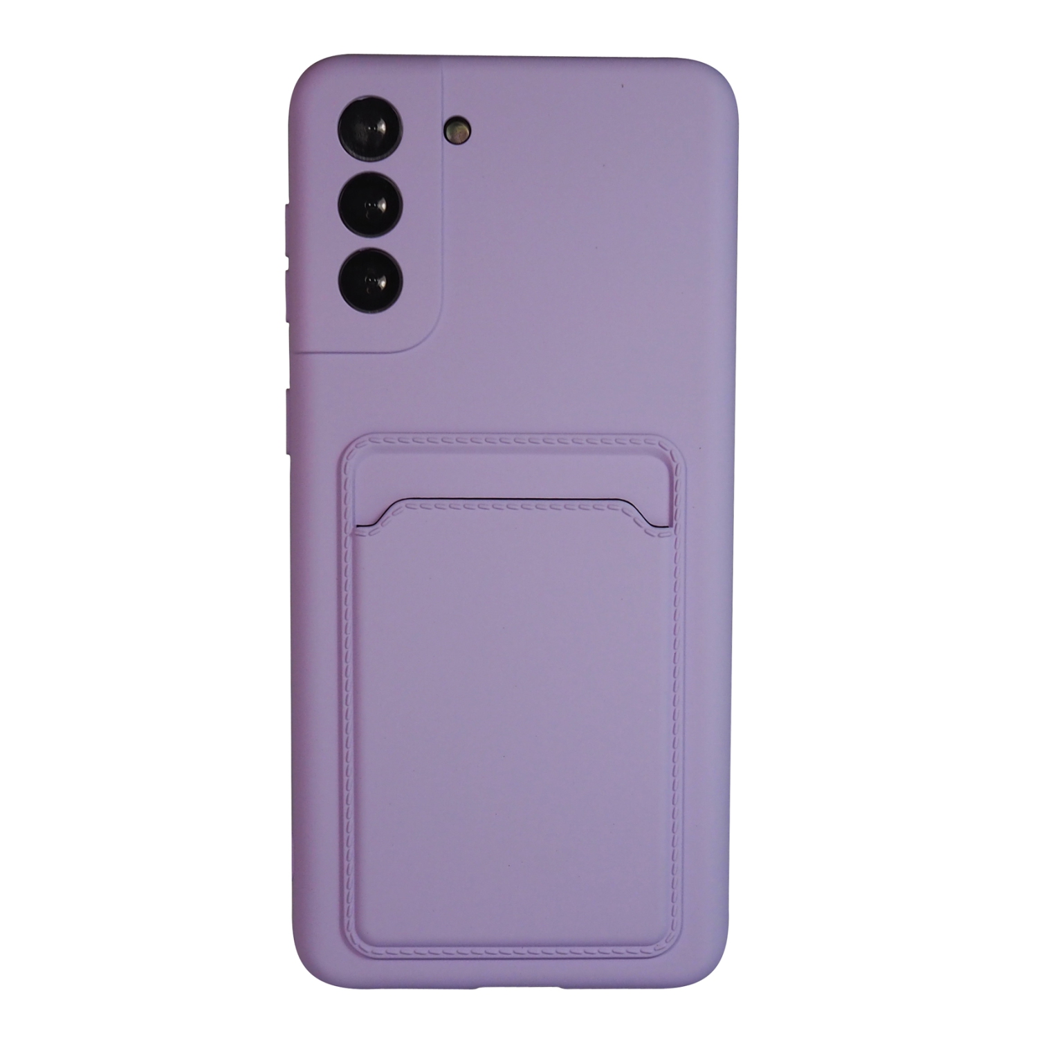 Exian Case for Galaxy S21 Plus 5G TPU Matte with Card Holder Purple