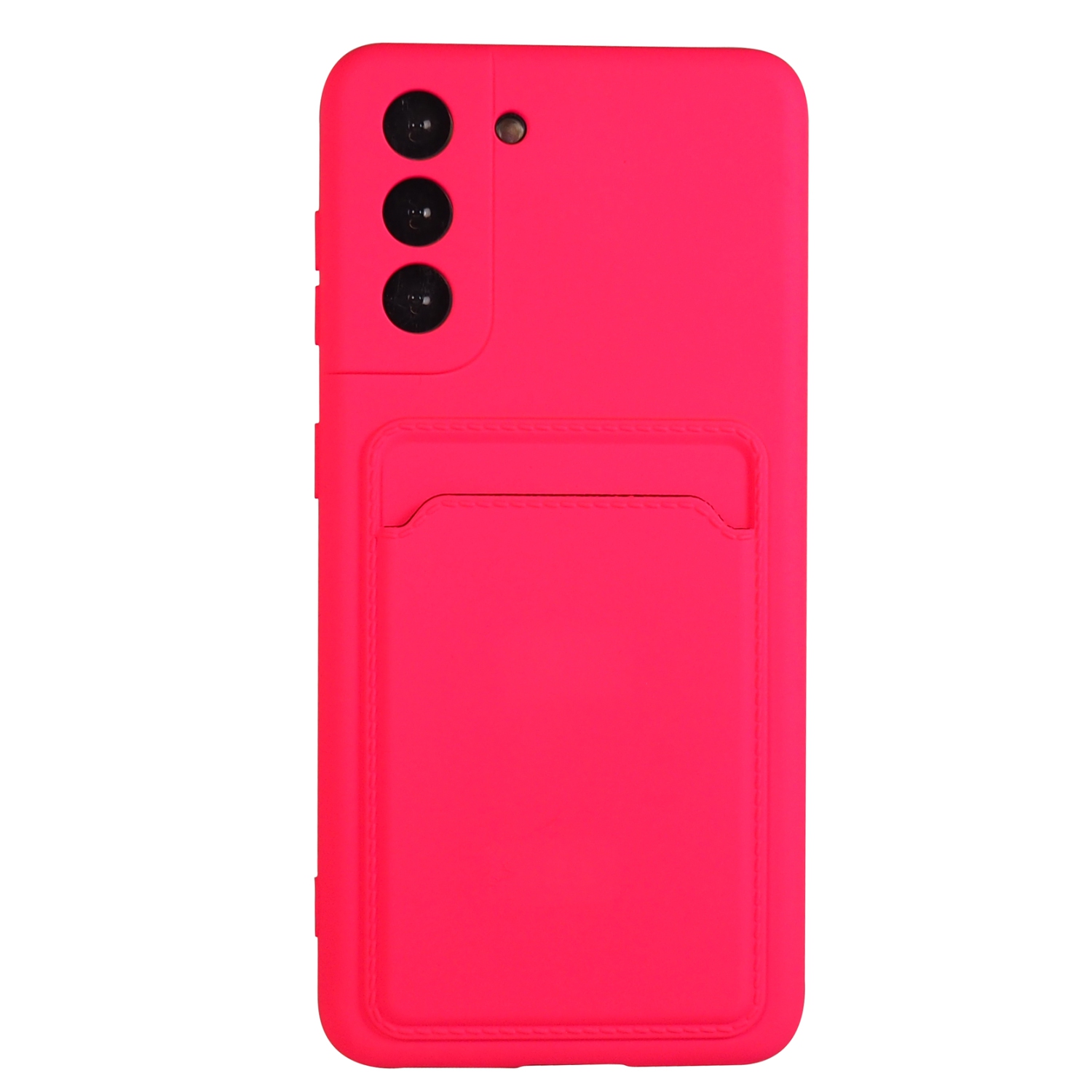 Étui en TPUR mat avec porte-carte d’Exian pour Galaxy S21 5G - Rose rose