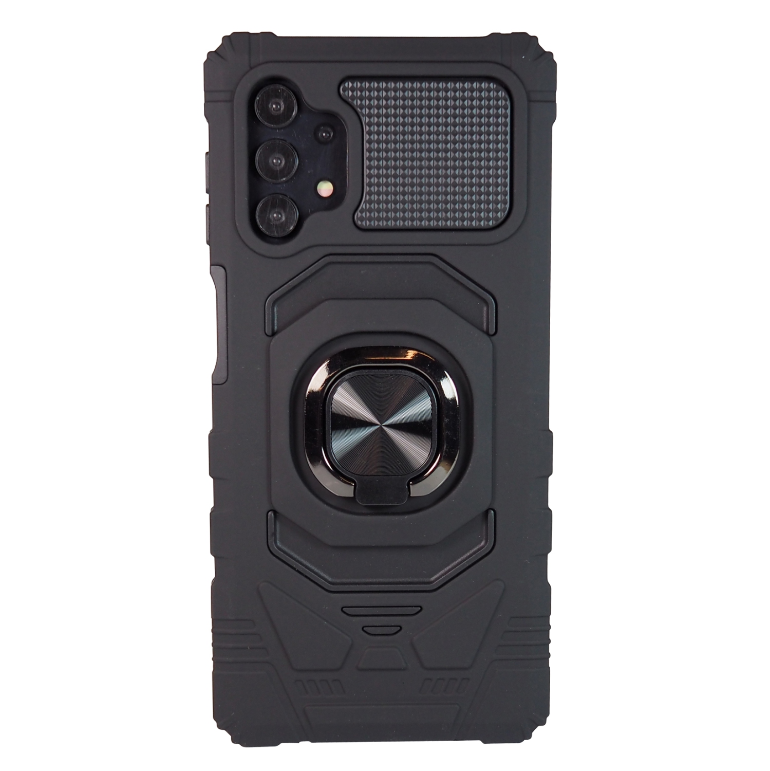 Étui d’Exian pour Galaxy A32 5G avec support à anneau et noir métallique magnétique