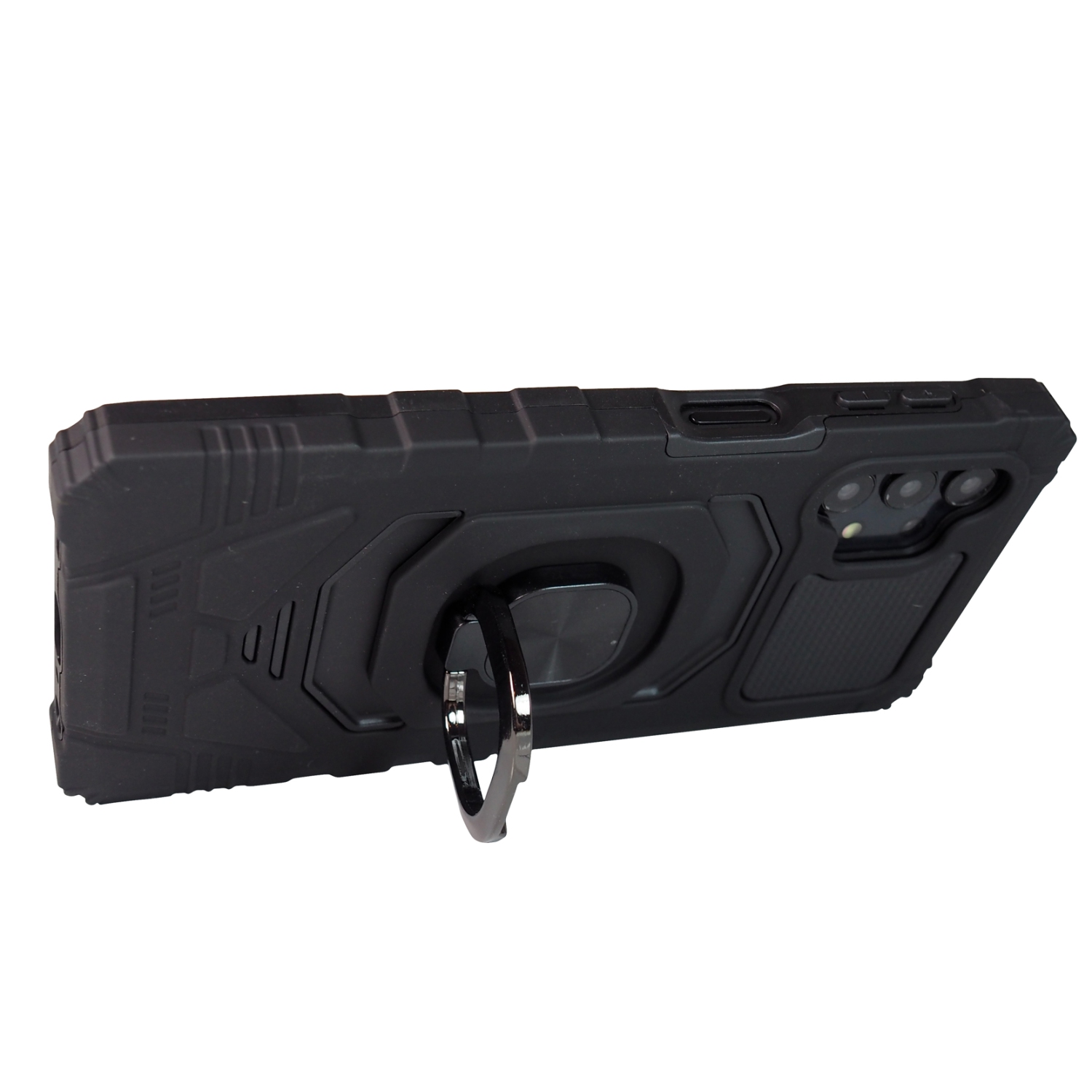 Étui d’Exian pour Galaxy A32 5G avec support à anneau et noir métallique magnétique