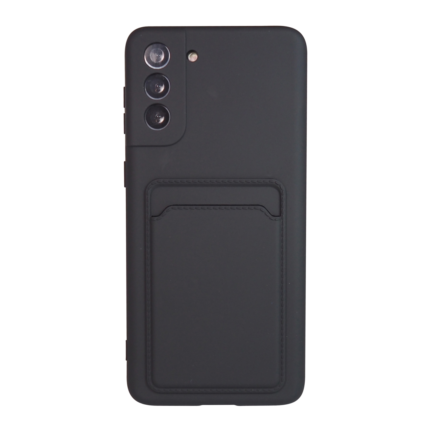 Exian Case for Galaxy S21 Plus 5G TPU Matte with Card Holder Black