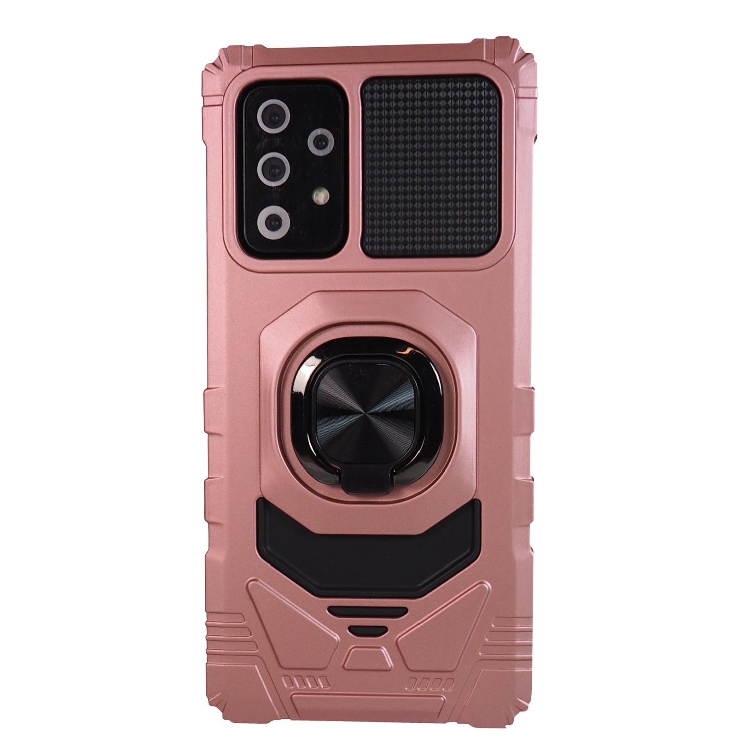 Étui d’Exian pour Galaxy A52 5G avec support à anneau et rose métallique magnétique