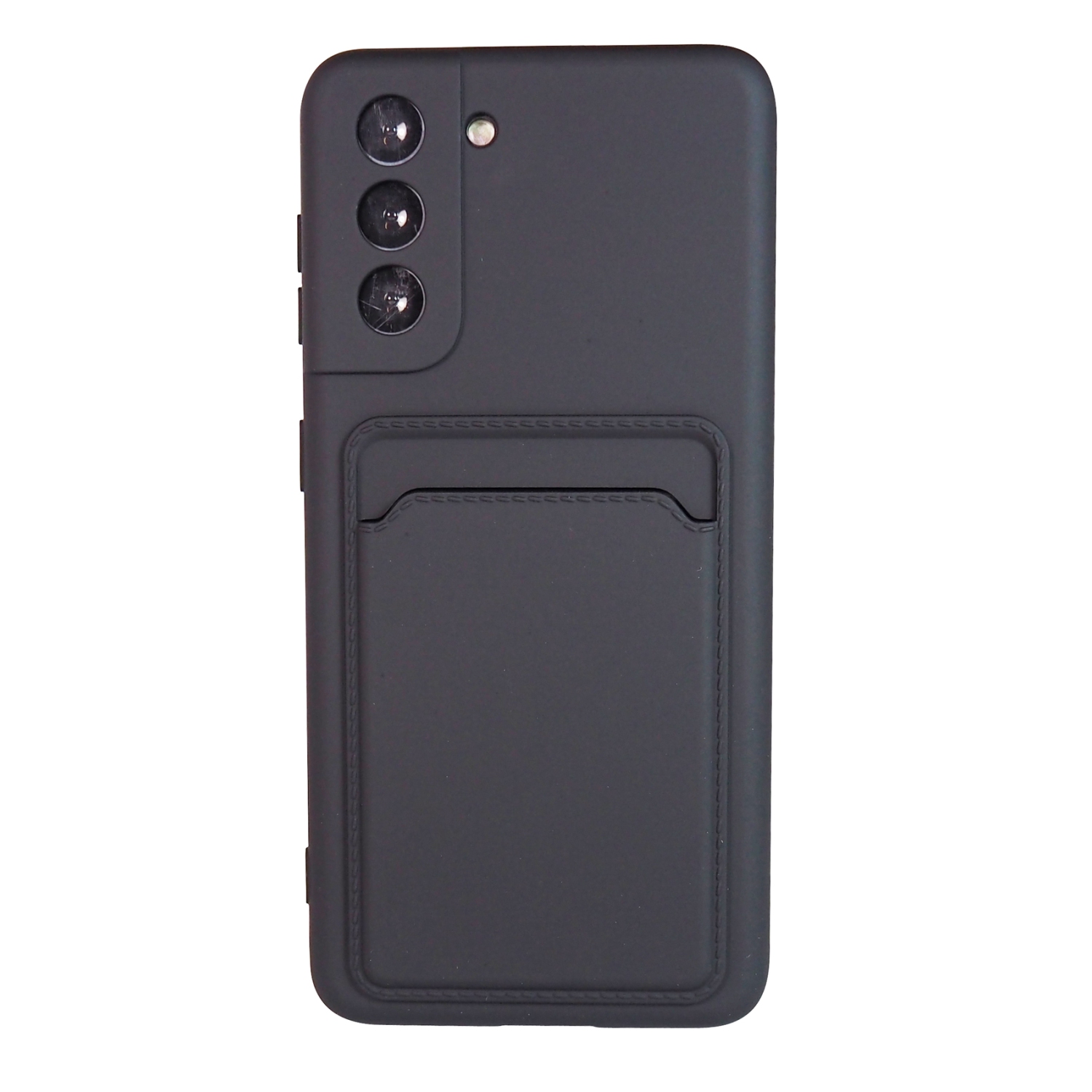 Étui en TPUR mat avec porte-carte d’Exian pour Galaxy S21 5G - Noir