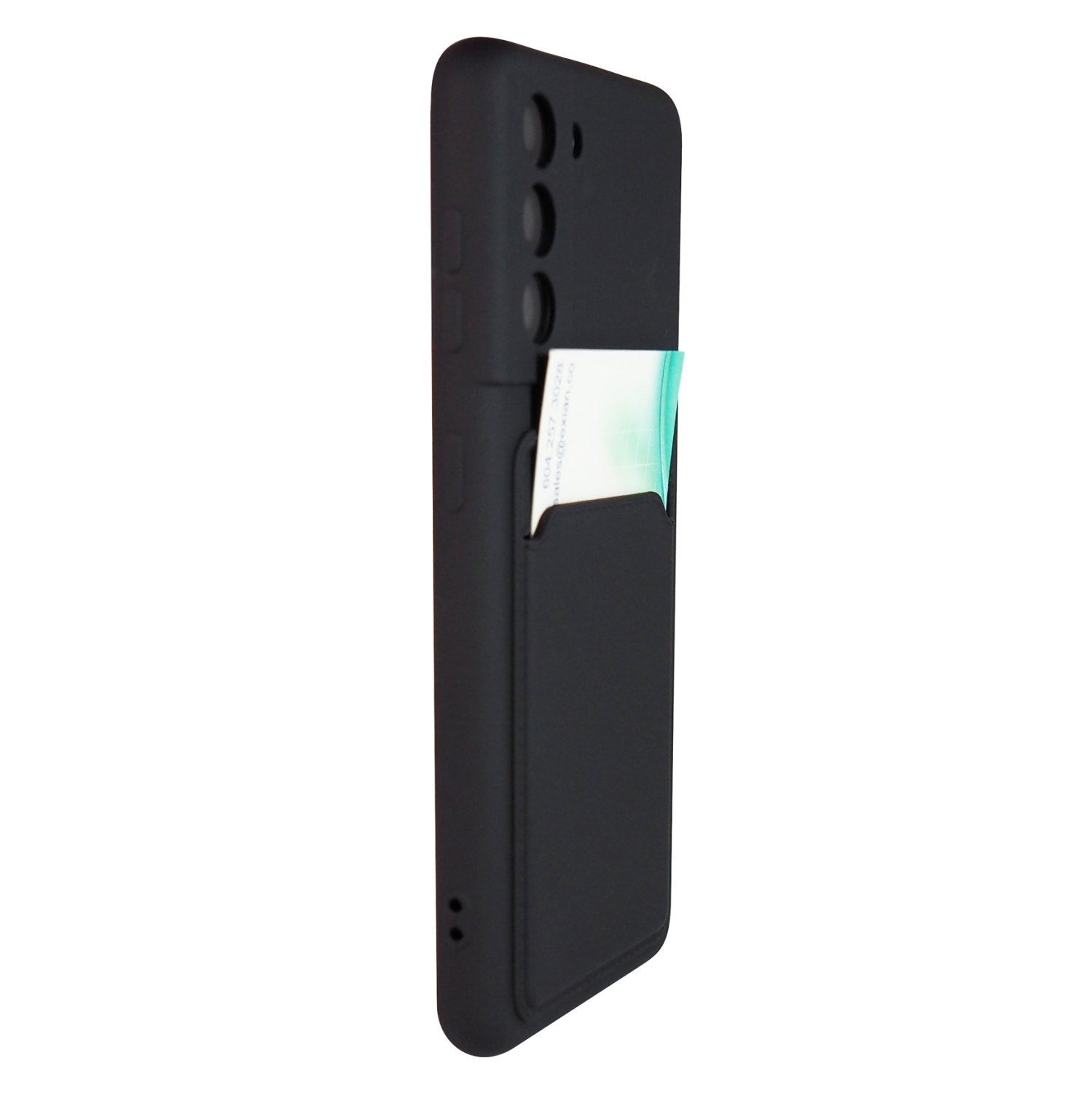 Étui en TPUR mat avec porte-carte d’Exian pour Galaxy S21 5G - Noir