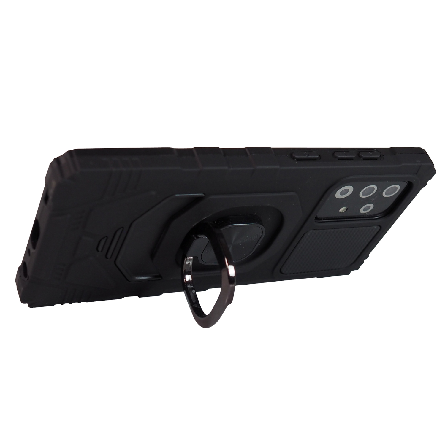 Étui d’Exian pour Galaxy A52 5G avec support à anneau et noir métallique magnétique