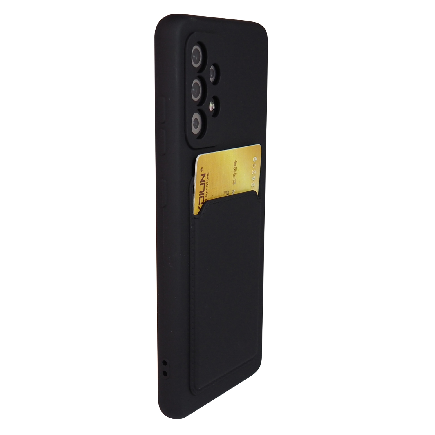 Étui en TPUR avec porte-carte d’Exian pour Galaxy A52 5G - Noir mat