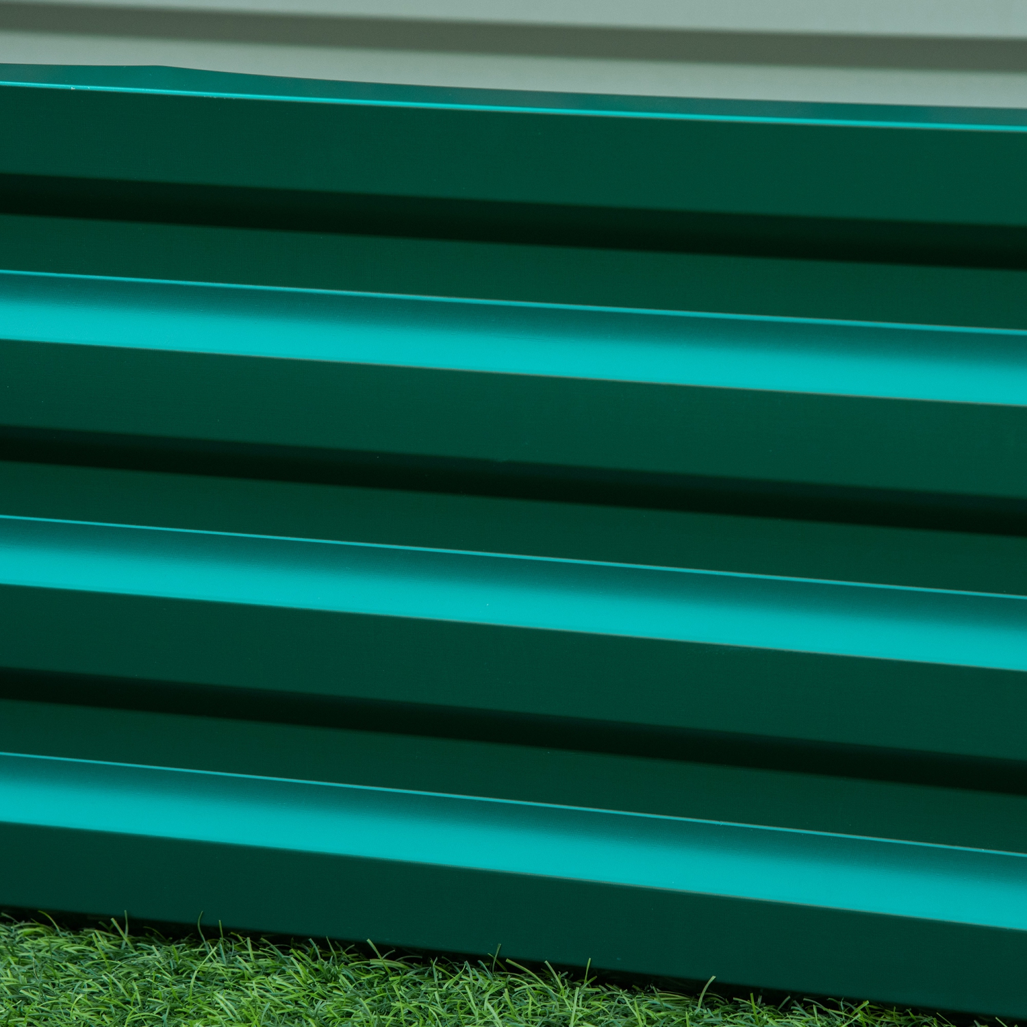 Outsunny 4' x 2' x 1' Raised Garden Bed, Galvanized Steel Planter Box for Vegetables, Flowers, Herbs, Dark Green