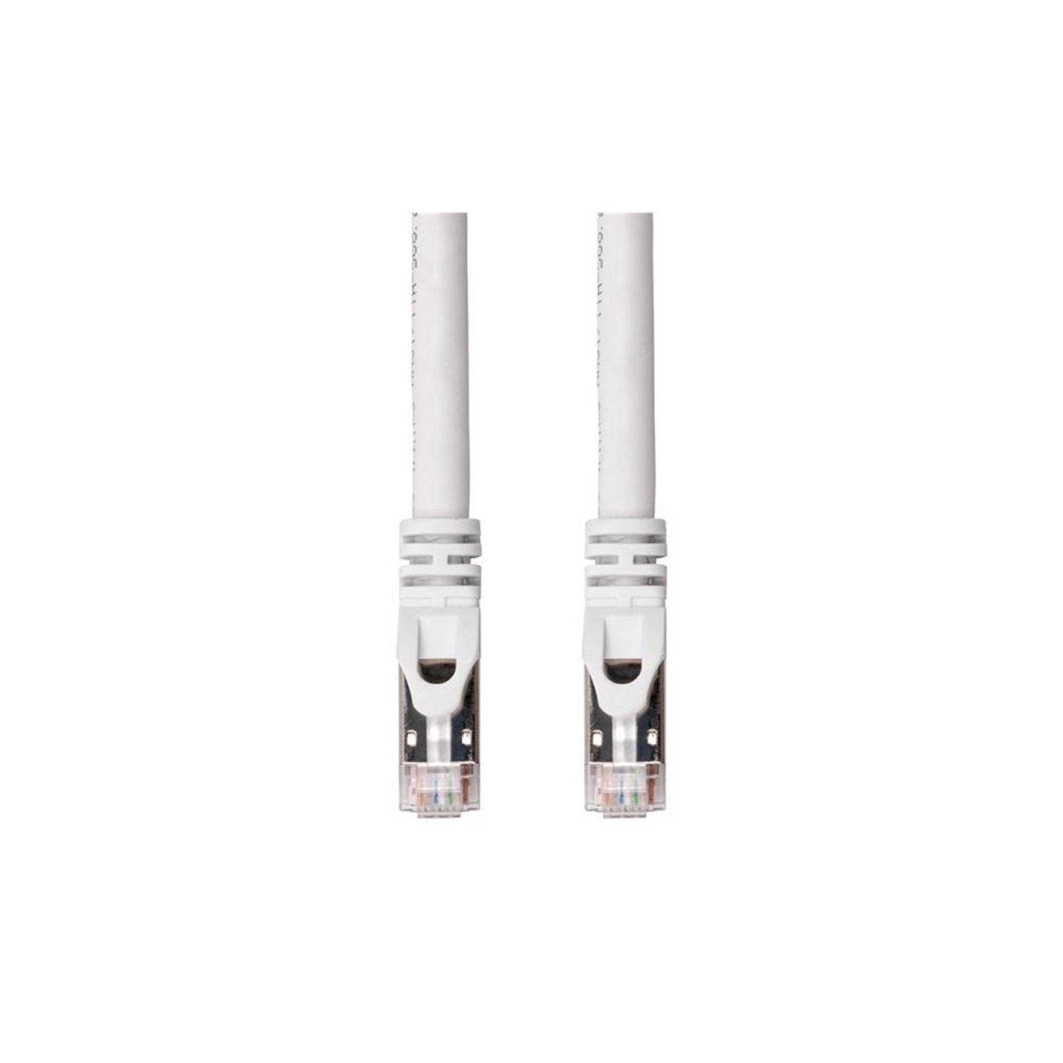 TechCraft - FTP Network Cable with Metal Connectors CAT8, Shielded, 2 Feet Length, White