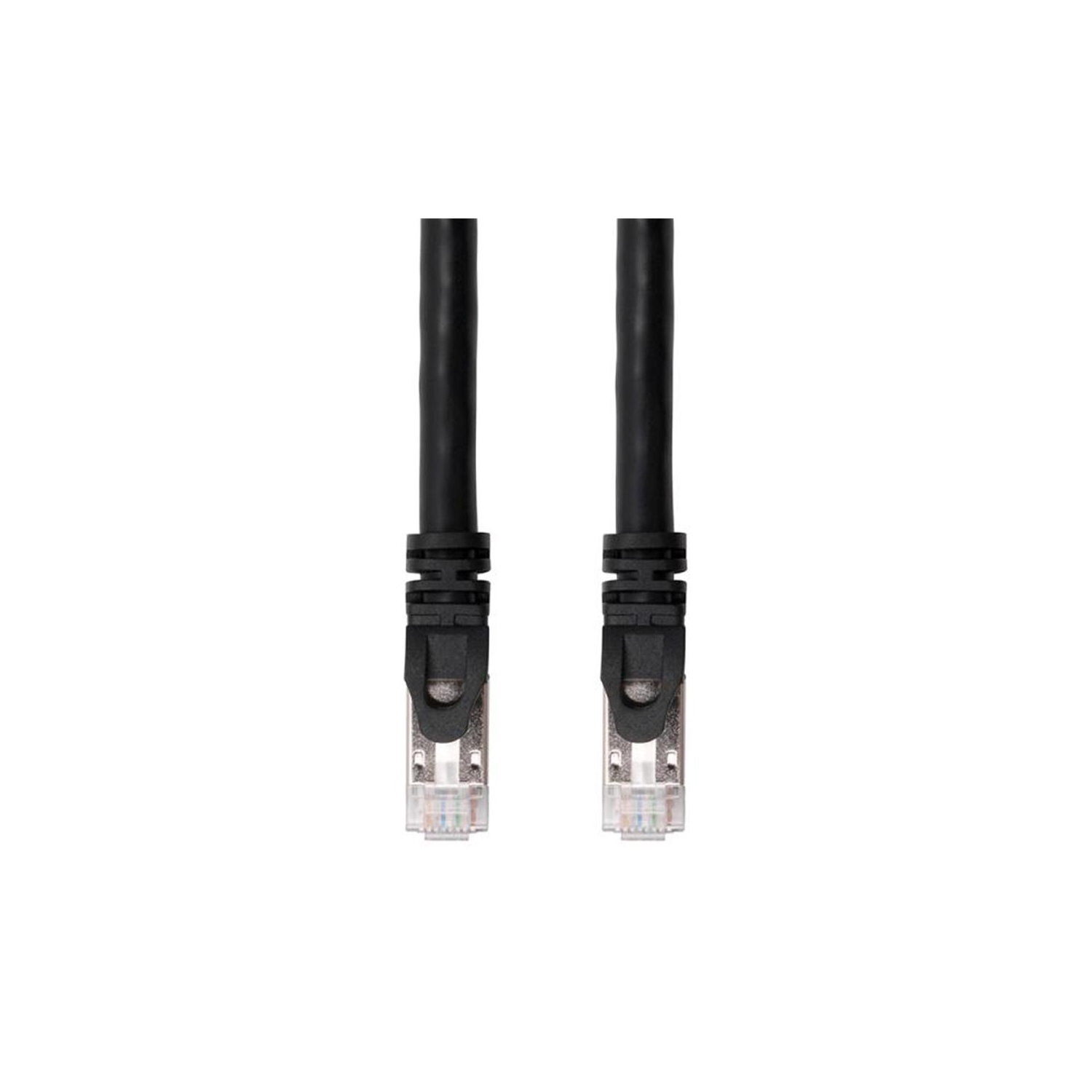 TechCraft - FTP Network Cable with Metal Connectors CAT8, Shielded, 10 Feet Length, Black