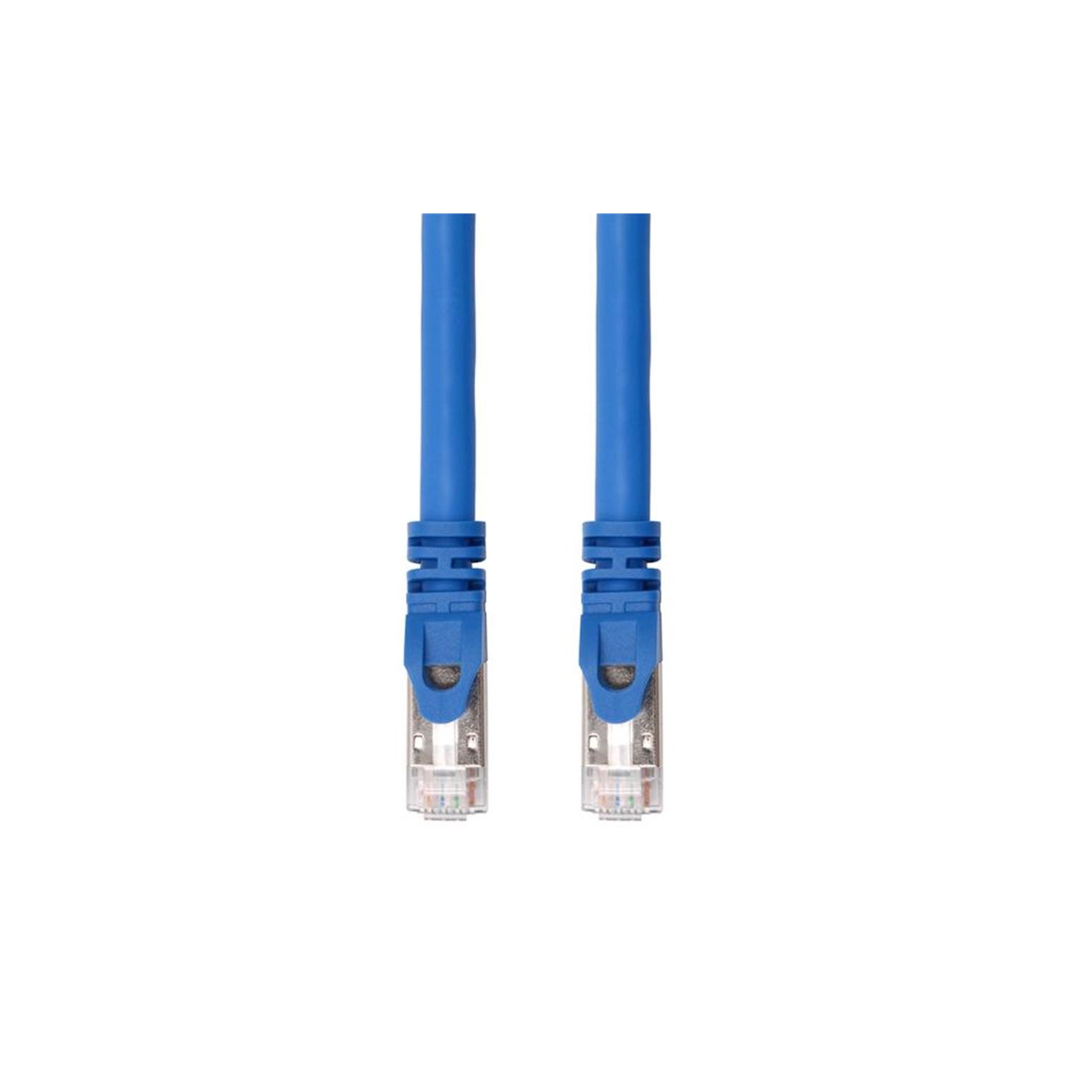TechCraft - FTP Network Cable with Metal Connectors CAT8, Shielded, 15 Feet Length, Blue