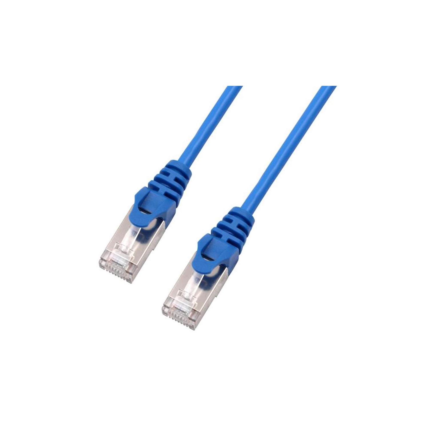 TechCraft - FTP Network Cable with Metal Connectors CAT8, Ultra-thin, Shielded, 15 Feet Length, Blue