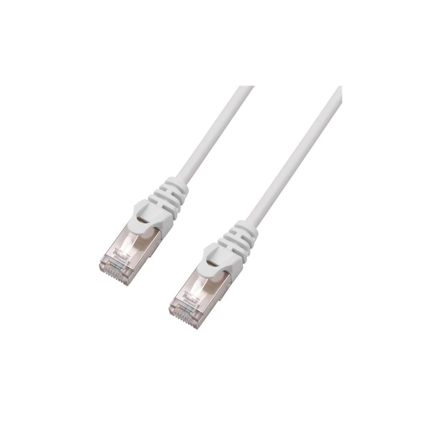TechCraft - FTP Network Cable with Metal Connectors CAT8, Ultra-thin, Shielded, 2 Feet Length, White