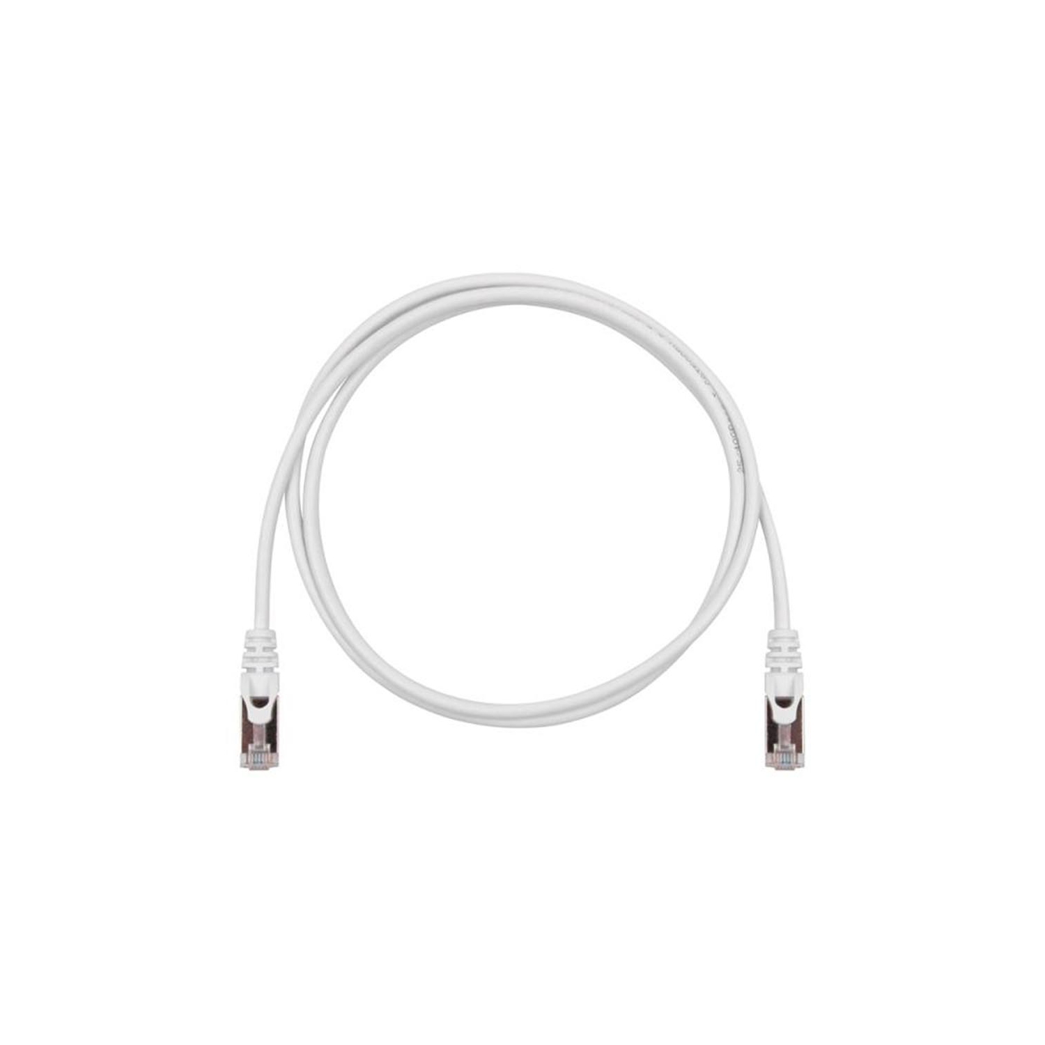 TechCraft - FTP Network Cable with Metal Connectors CAT8, Ultra-thin, Shielded, 2 Feet Length, White