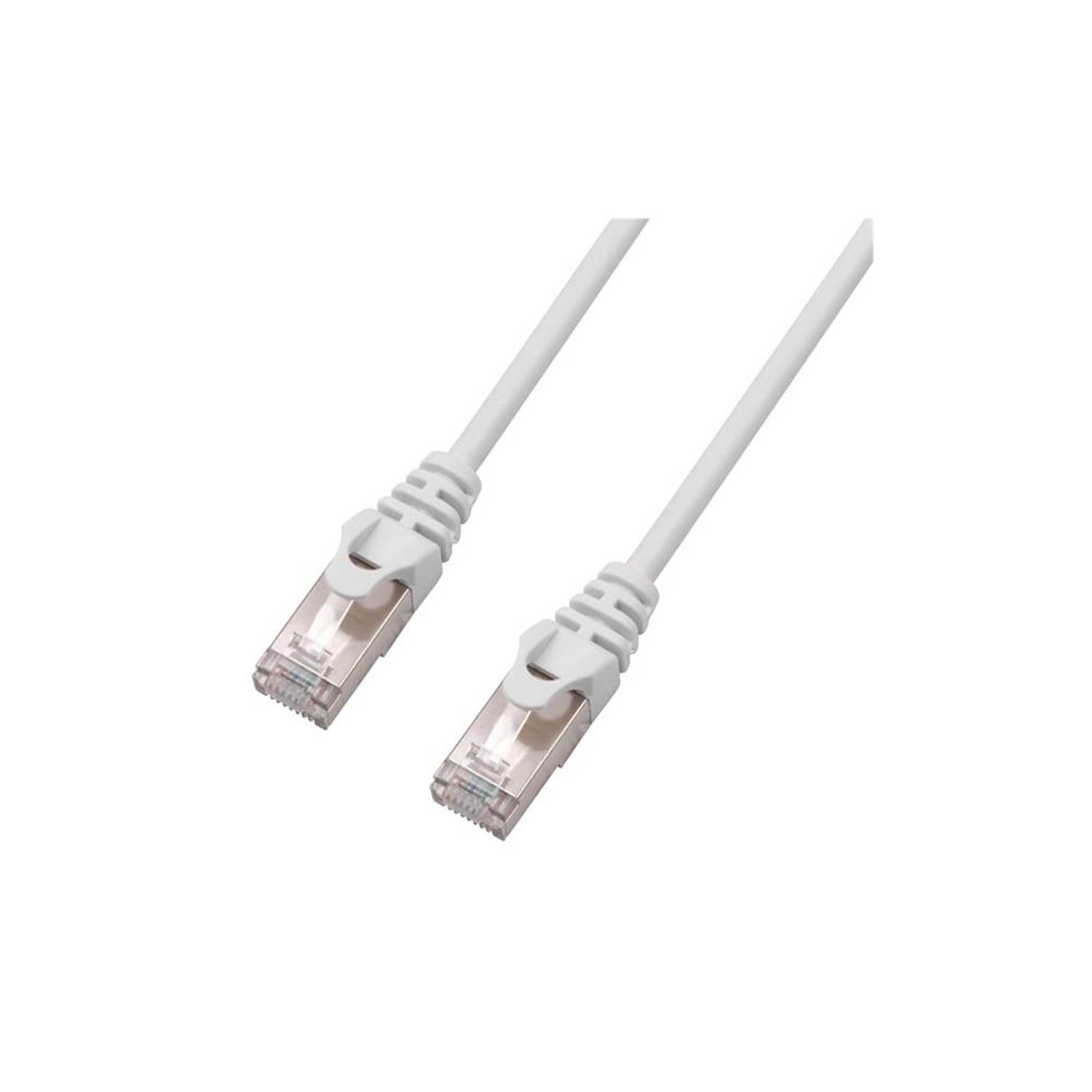 TechCraft - FTP Network Cable with Metal Connectors CAT8, Ultra-thin, Shielded, 4 Feet Length, White
