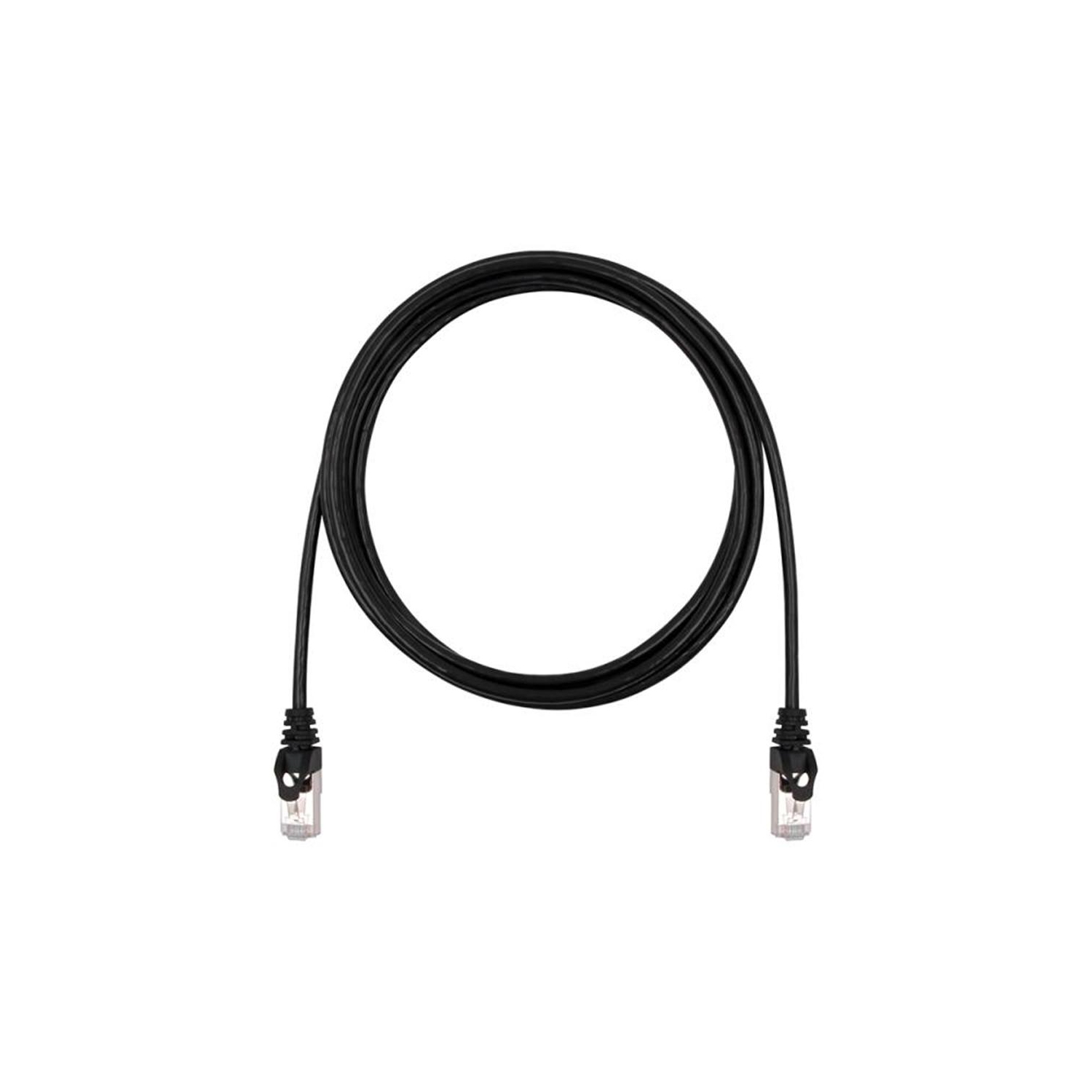TechCraft - FTP Network Cable with Metal Connectors CAT8, Ultra-thin, Shielded, 0.5 Feet Length, Black