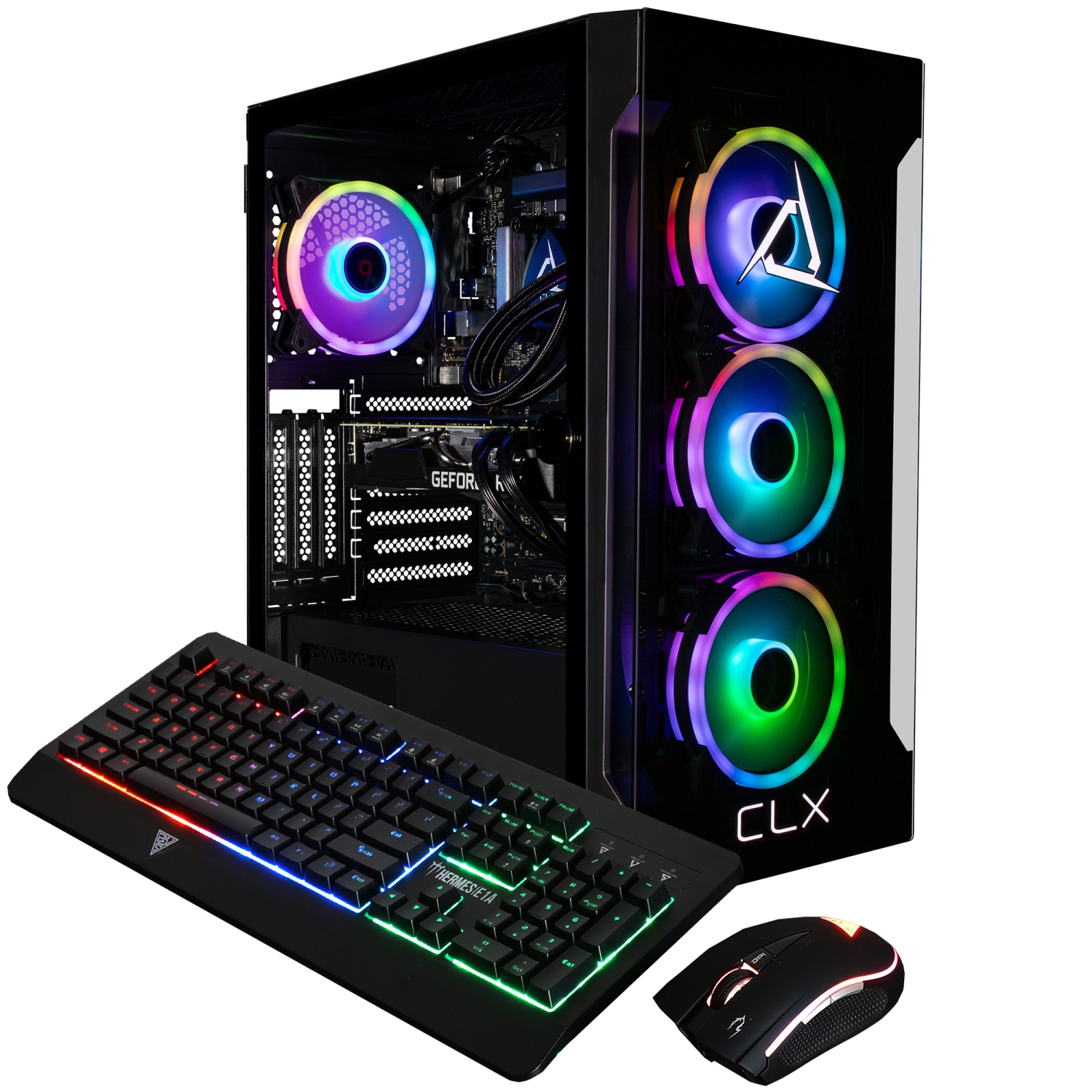 CLX SET Gaming Desktop - Liquid Cooled Intel Core i9 12900KF 3.2GHz 16-Core CPU, 32GB DDR4 RAM, GeForce RTX 4060 Ti 8GB GDDR6, 1TB NVMe M.2 SSD, 4TB