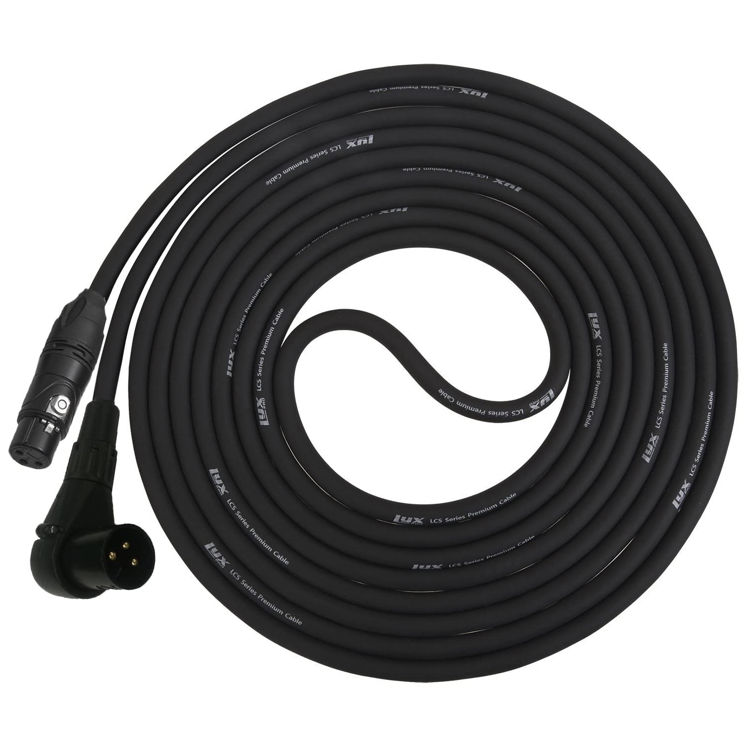 LyxPro 30 Feet Right Angle XLR Male to Female 3 Pin Mic Cord for Powered Speakers Audio Interface Professional Pro Audio Performance Camcorders DSLR
