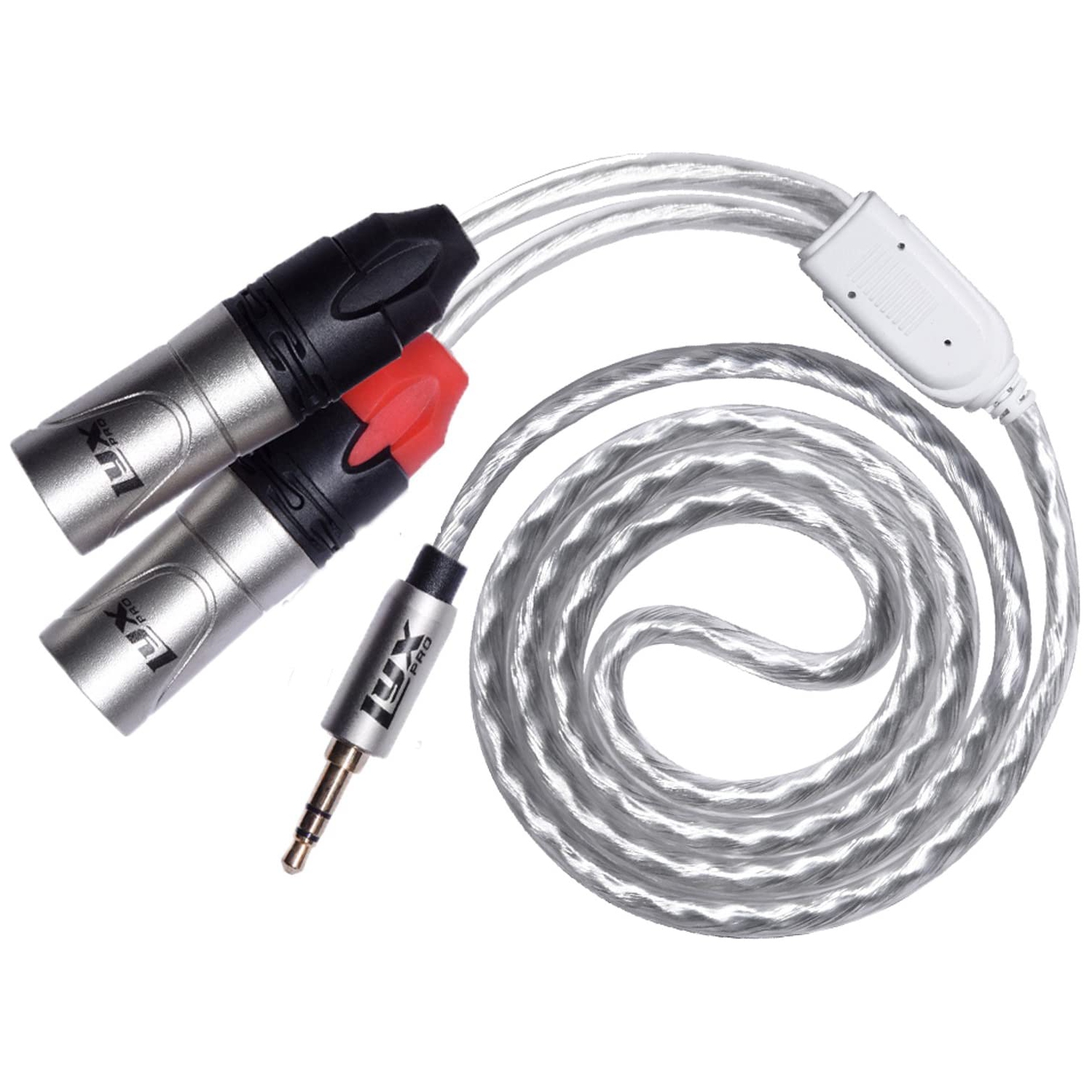 LyxPro Y-Cable 3.5mm TRS Male to 2 XLR Male Stereo Audio Y-Splitter Adapter Cable - 6 Feet