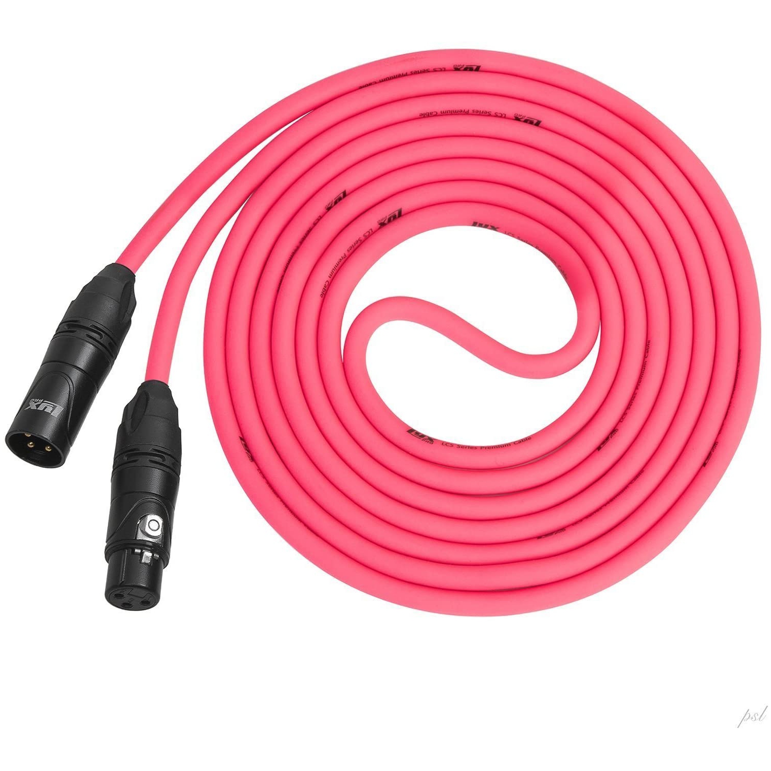 LyxPro Balanced XLR Cable Premium Series Microphone Cable, Speakers and Pro Devices Cable, 6 Feet- Pink