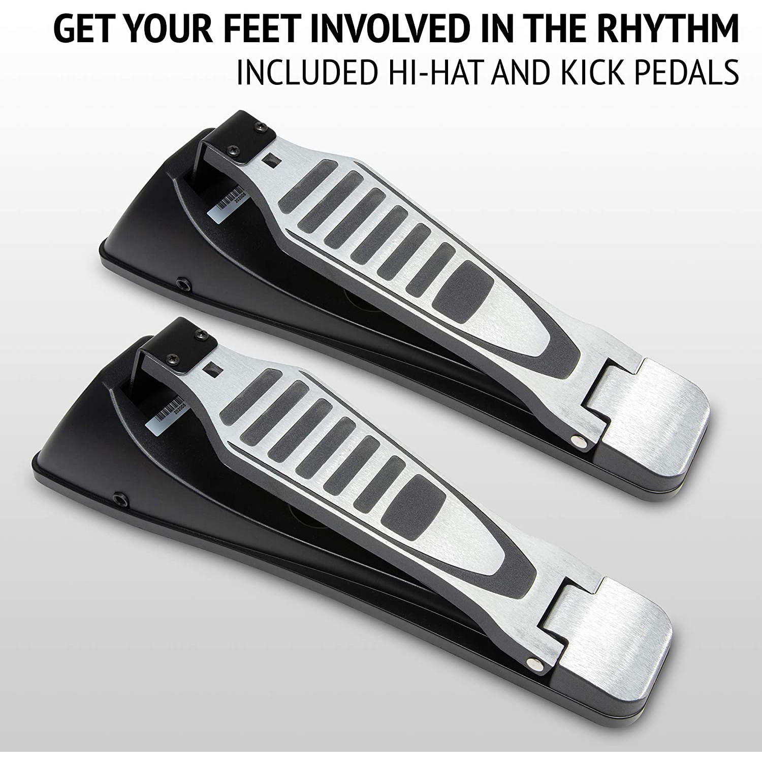 LyxJam 7-Piece Electronic Drum Kit, Professional Drum Set with Real Mesh Fabric, 209 Preloaded Sounds, 50 Play-Along Songs, Recording Capability,