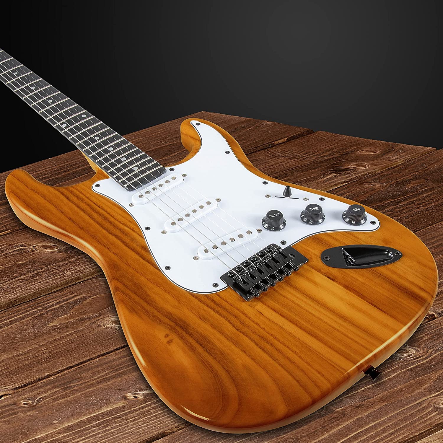 LyxPro 39 inch Electric Guitar Kit Bundle with 20w Amplifier, All Accessories, Digital Clip On Tuner, Six Strings, Two Picks, Tremolo Bar, Shoulder