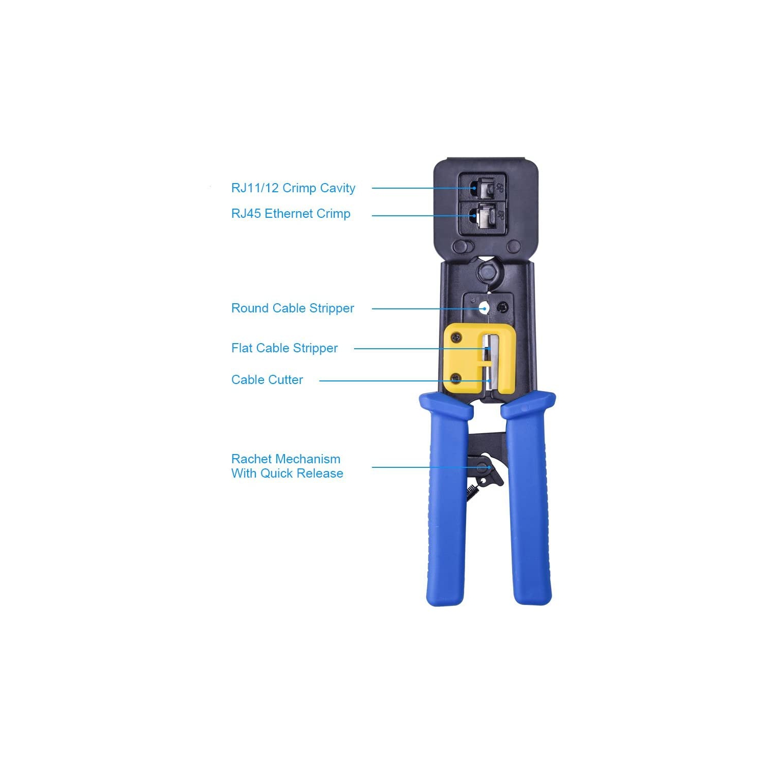 for RJ45 Crimp Tool Ethernet Connector CrimCutter Crimping Wire Cable StripStripping Blades for RJ45