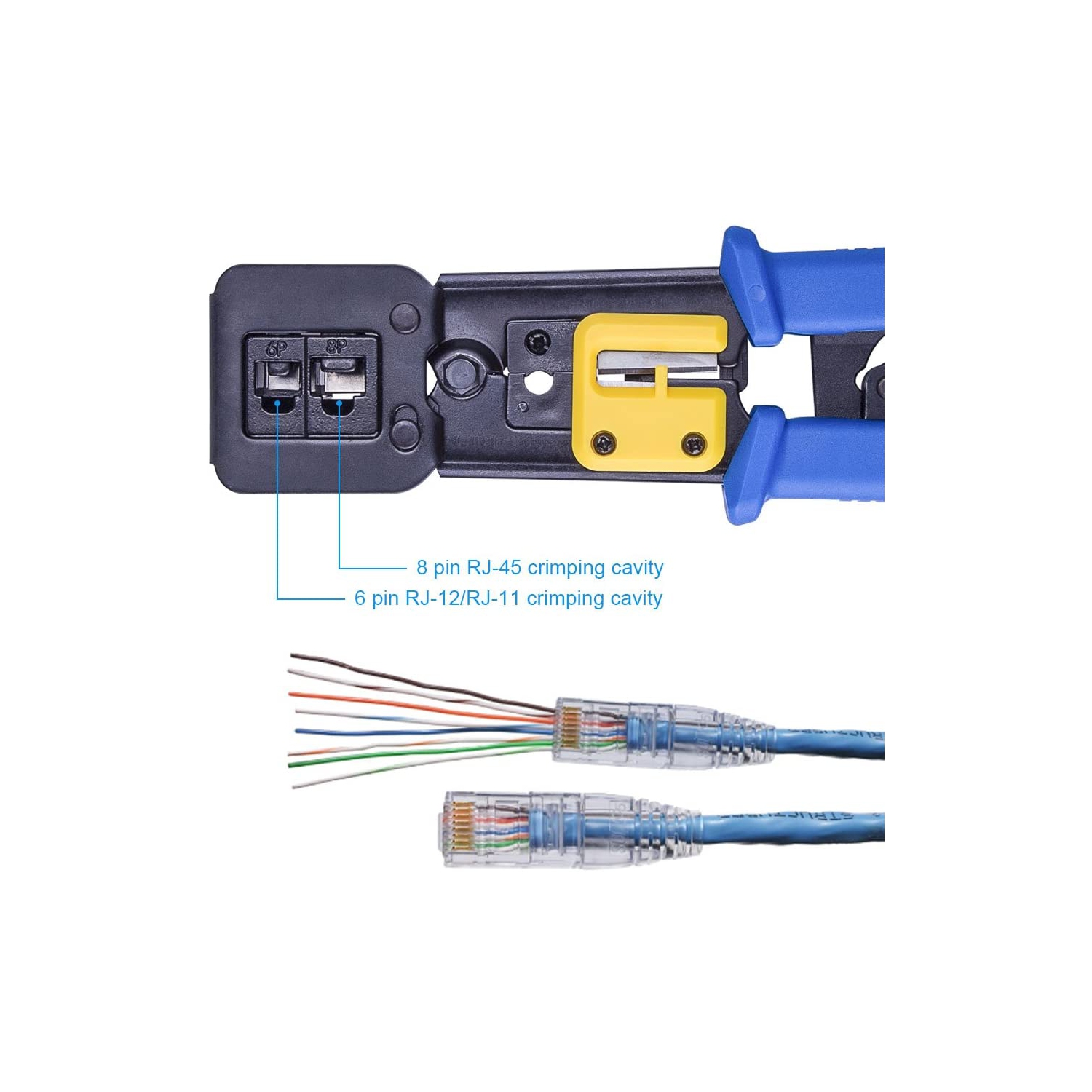 for RJ45 Crimp Tool Ethernet Connector CrimCutter Crimping Wire Cable StripStripping Blades for RJ45