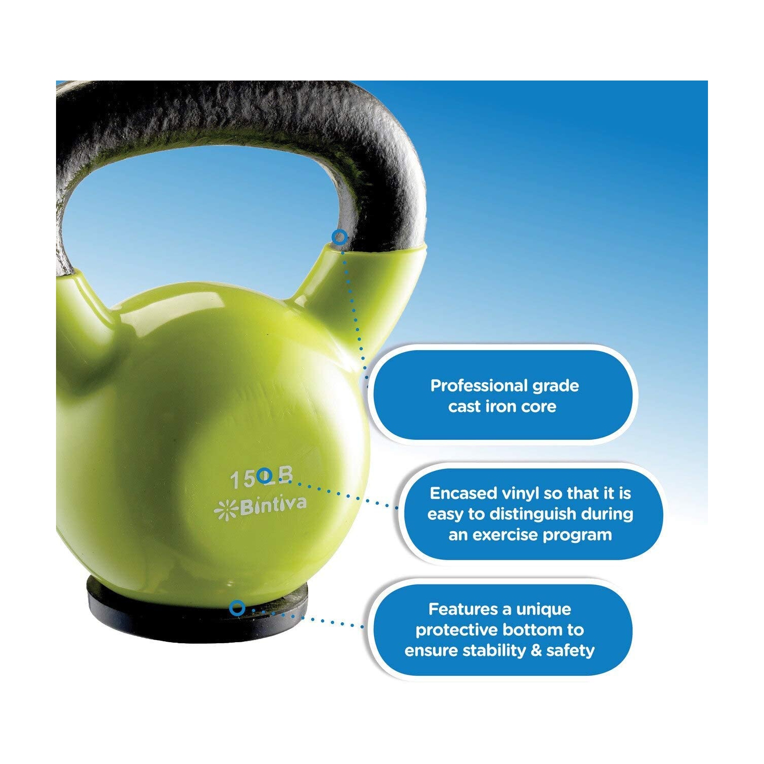 25Lbs Kettlebells - Professional Grade, Vinyl Coated, Cast Iron Weights