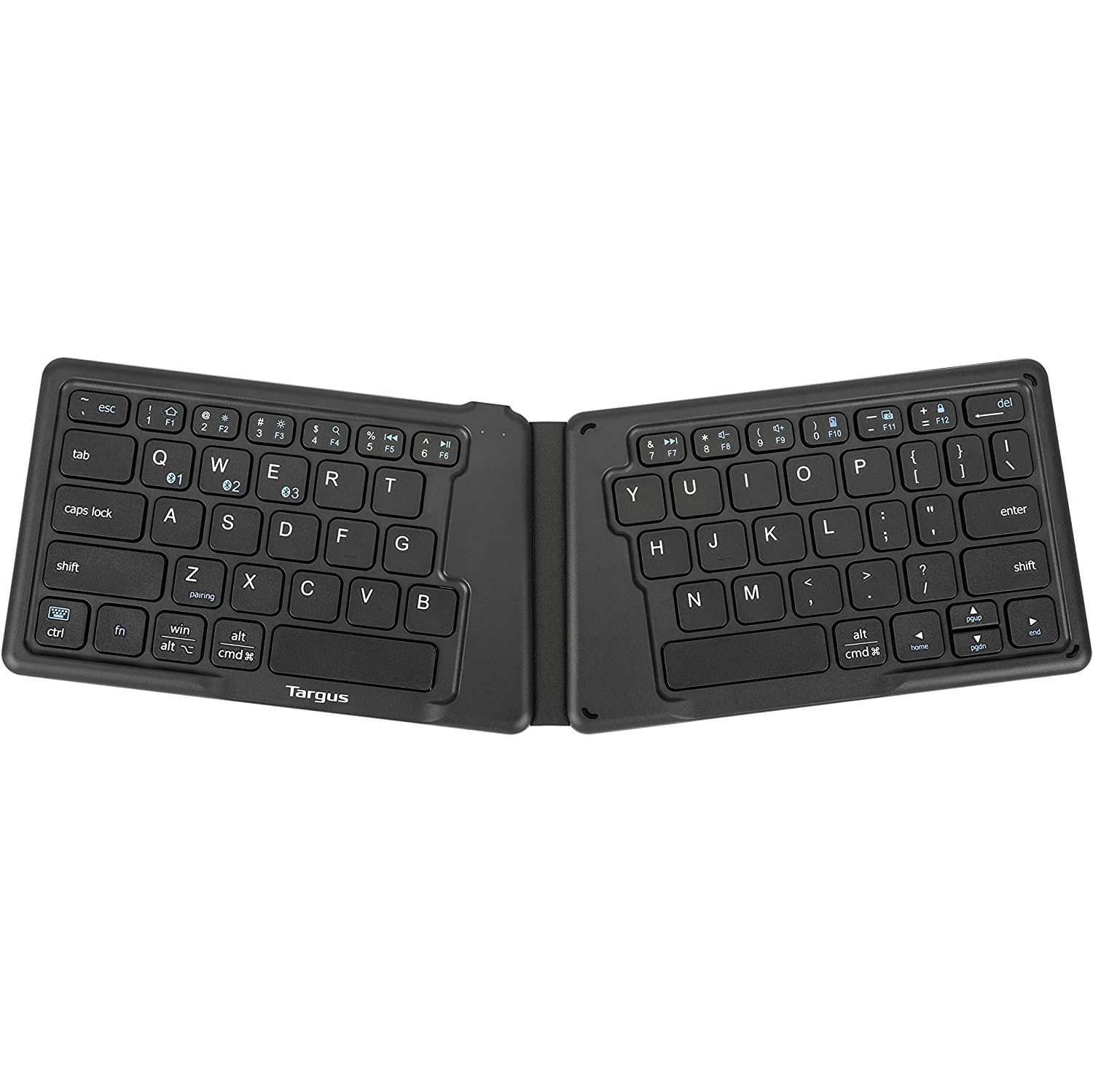 Targus Ergonomic Foldable Bluetooth Antimicrobial Keyboard Black AKF003US
