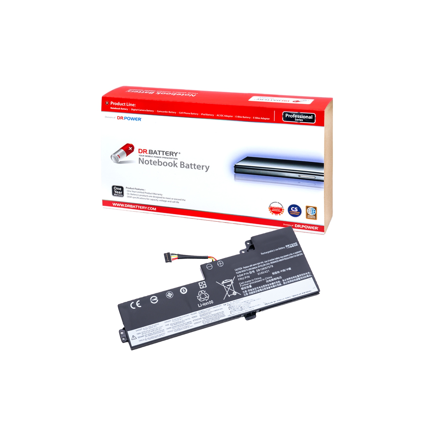 DR. BATTERY - Replacement for Lenovo ThinkPad T480 / 25 / A285 / A475 / A485 / T470 / 01AV420 / 01AV421 / 01AV489 / 3ICP6 / 38