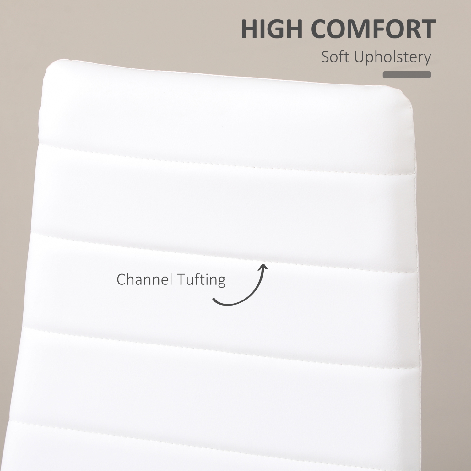 HOMCOM – Ensemble de 4 chaises de salle à manger modernes, chaises de cuisine rembourrées en similicuir pu avec capitonnage en canaux et pattes en