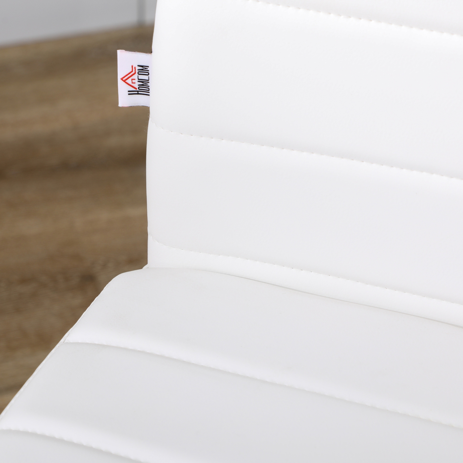 HOMCOM – Ensemble de 4 chaises de salle à manger modernes, chaises de cuisine rembourrées en similicuir pu avec capitonnage en canaux et pattes en