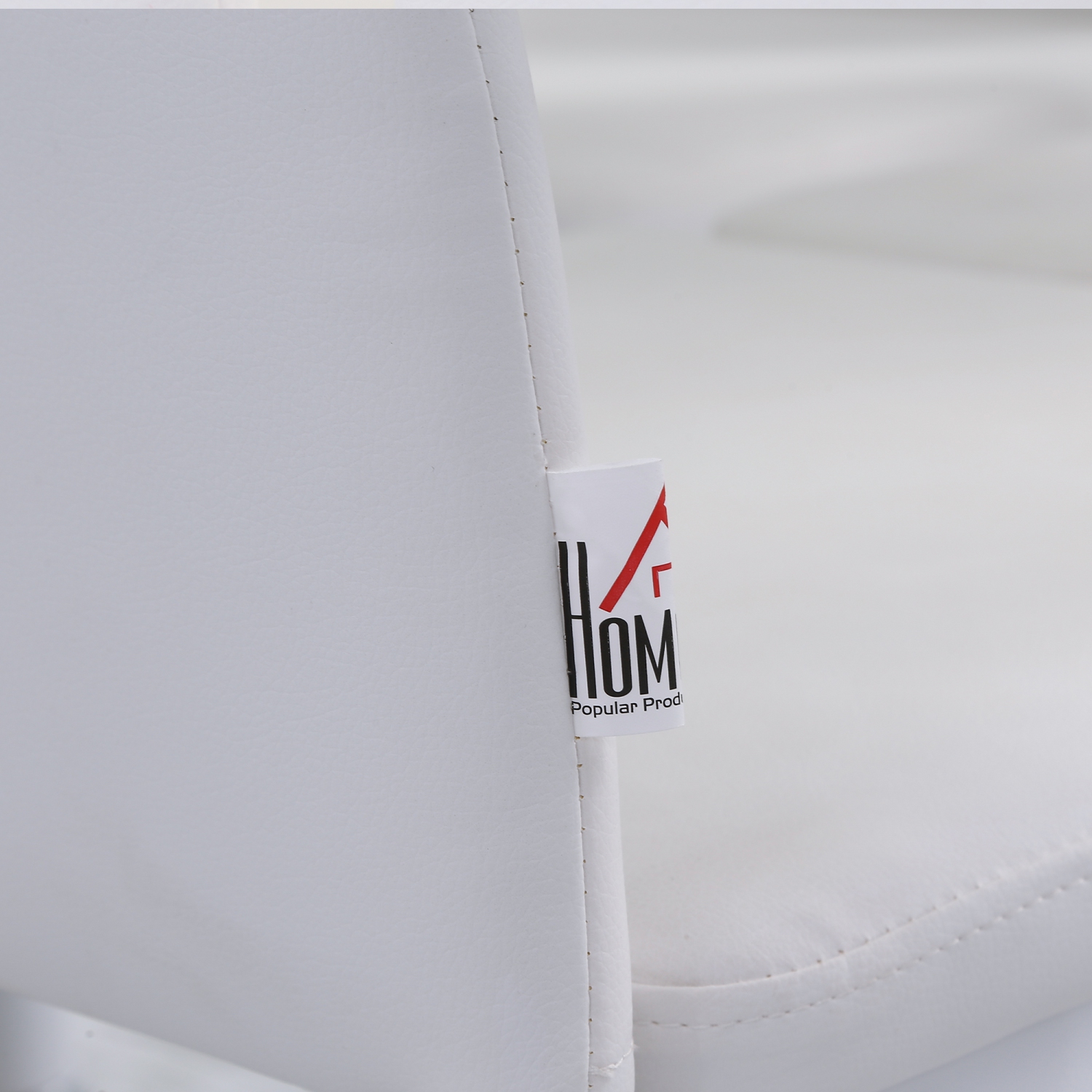 HOMCOM Modern Dining Chairs Set of 4, Upholstered Faux Leather Kitchen Chairs with Crystal Tufting and Metal Legs for Living Room, Dining Room,