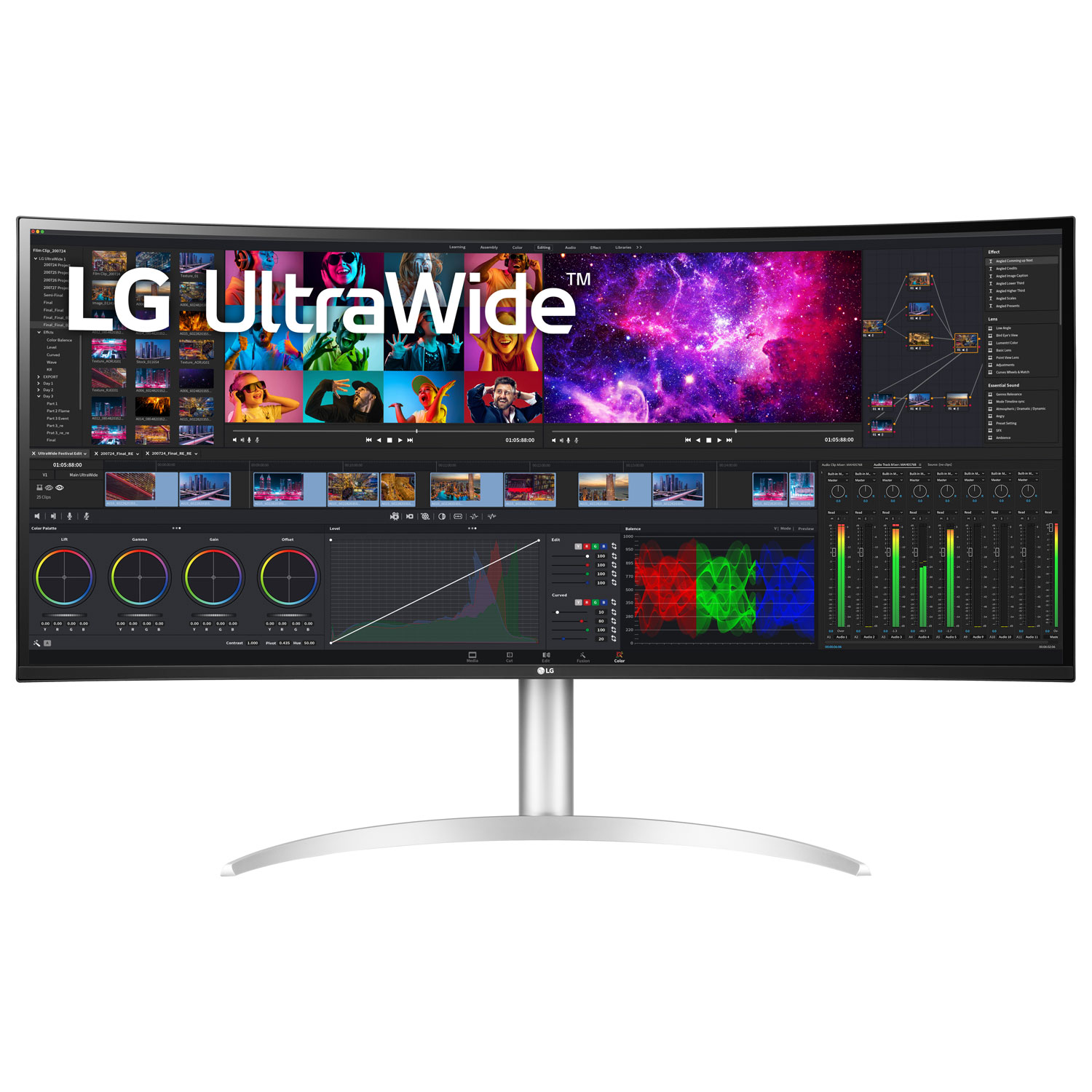 LG 40" Ultrawide 4K Ultra HD 72Hz 5ms GTG Curved IPS LED FreeSync Gaming Monitor (40WP95C-W) - White