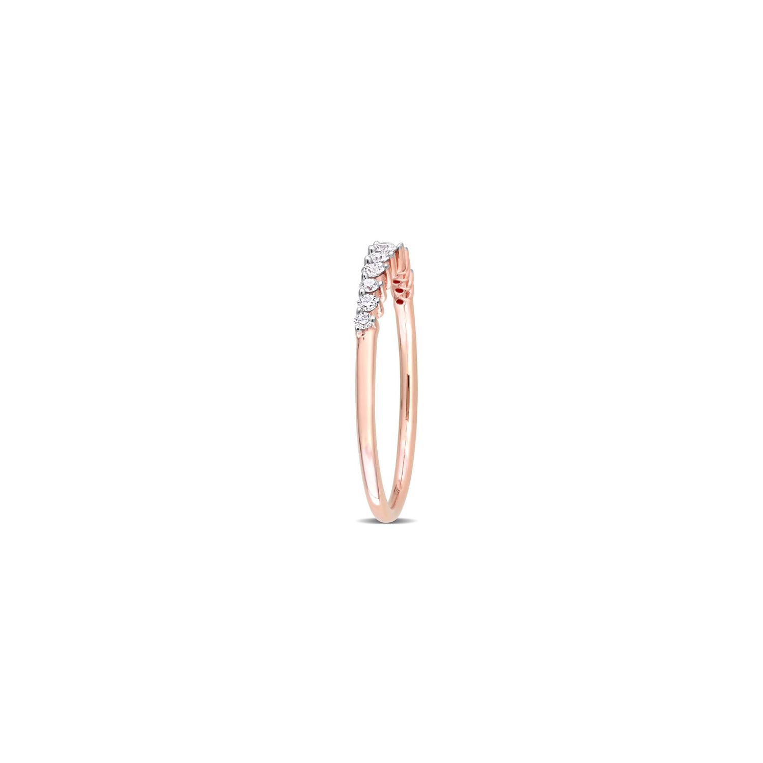 1/5 Carat Diamond Wedding Band Ring in 14K Rose Pink Gold