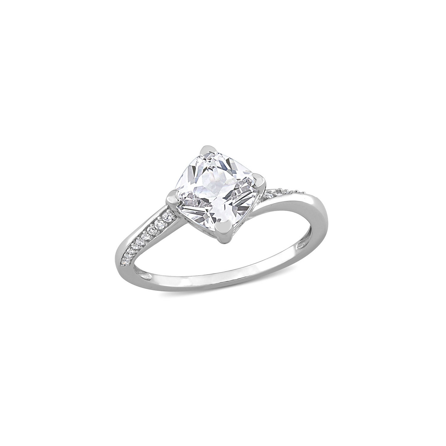 2.00 Carat Lab-Created White Sapphire Ring in 10K White Gold