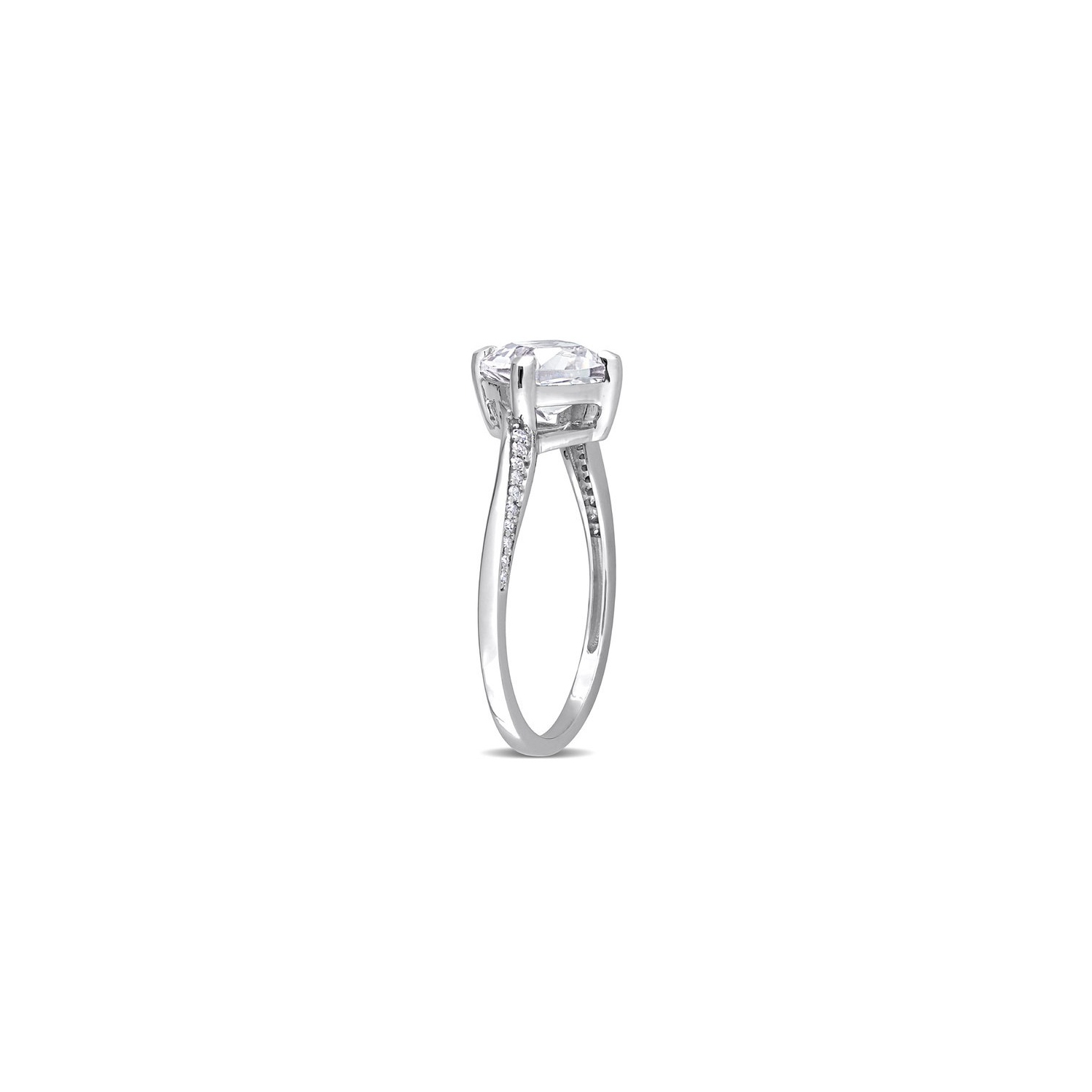 2.00 Carat Lab-Created White Sapphire Ring in 10K White Gold