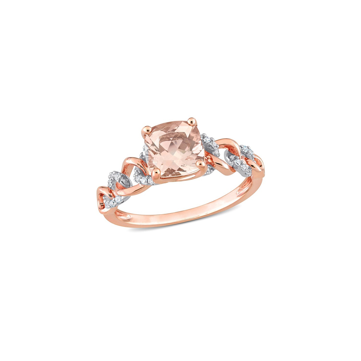 1 5/8 Carat Morganite and Diamond Ring in 10K Rose Pink Gold