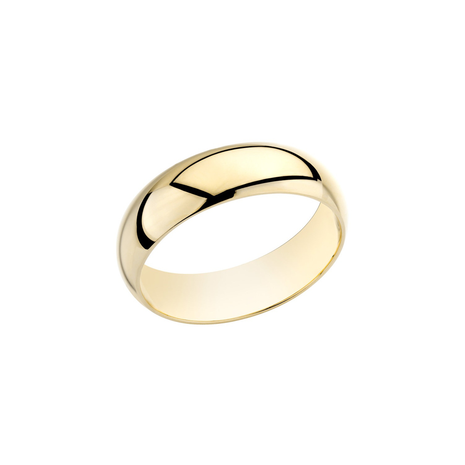 Mens or Ladies 14K Yellow Gold 6mm Wedding Band Ring