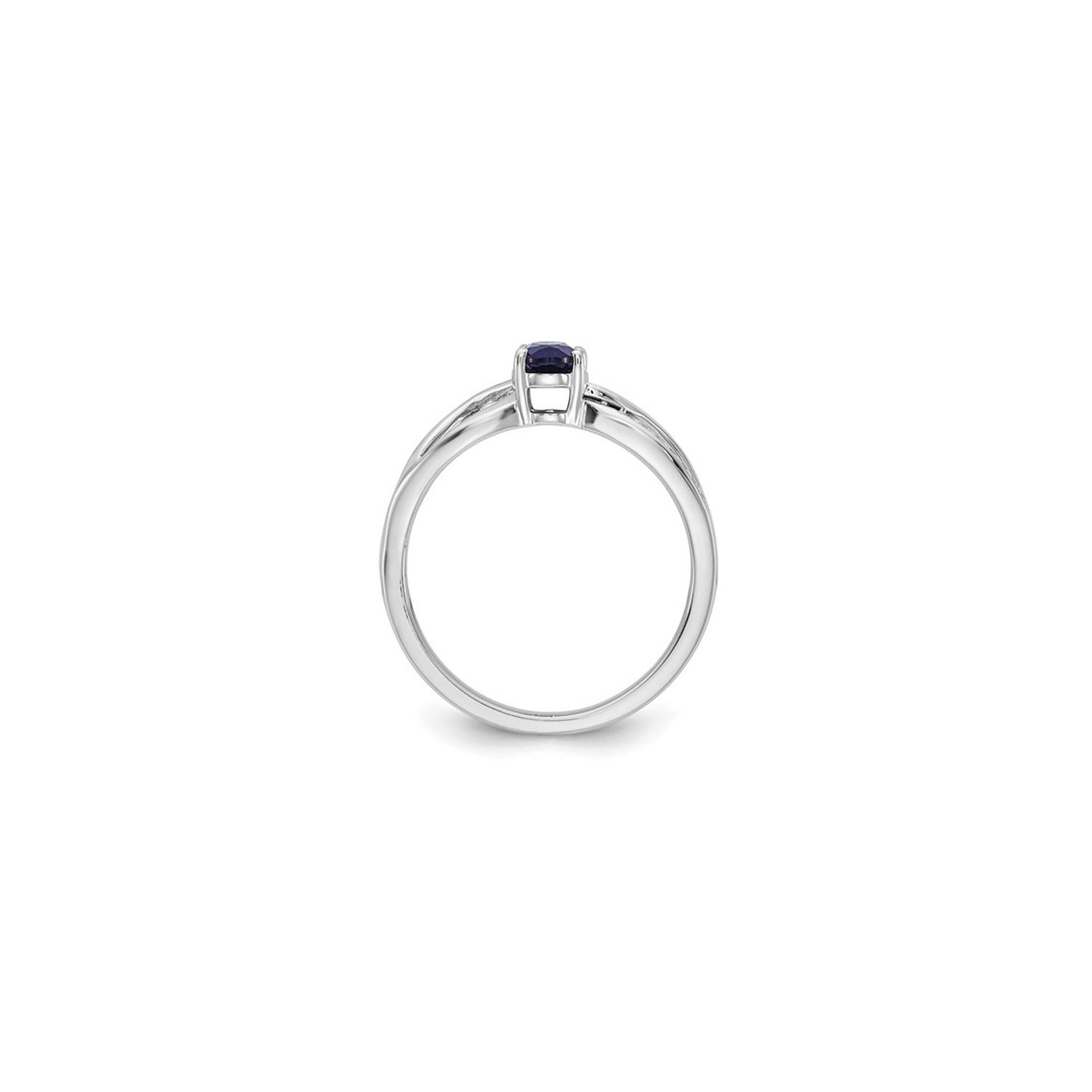 3/5 Carat Natural Blue Sapphire Ring in 14K White Gold