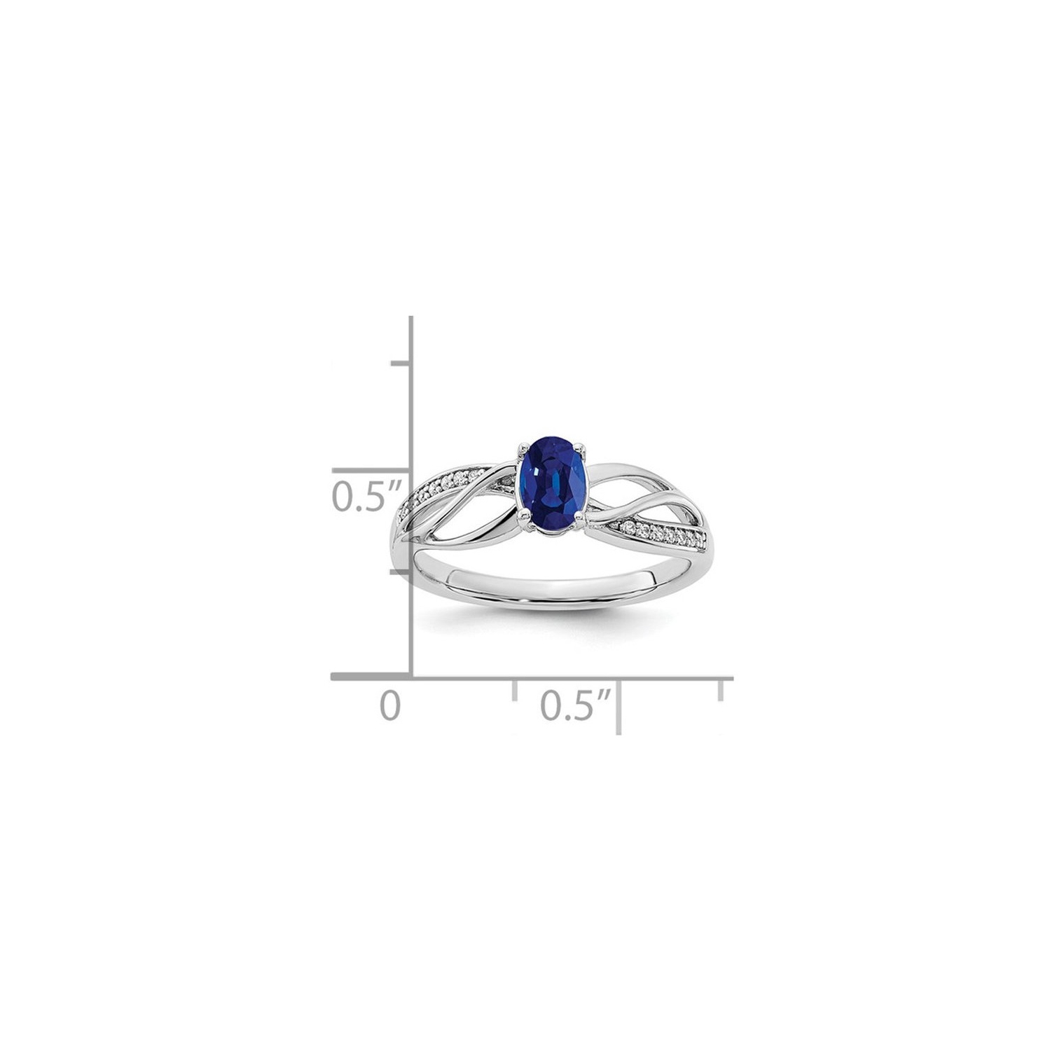 3/5 Carat Natural Blue Sapphire Ring in 14K White Gold