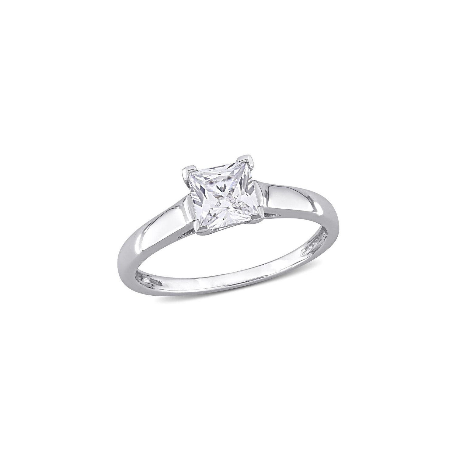 1.05 Carat Lab-Created White Sapphire Solitaire Ring in 10K White Gold