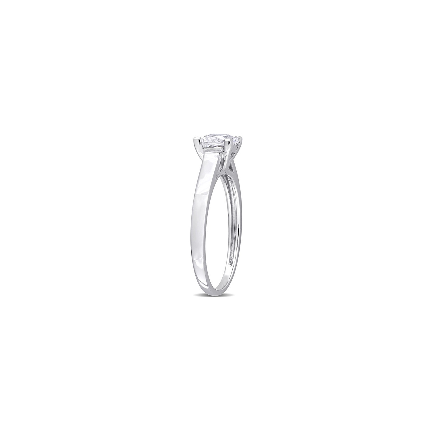 1.05 Carat Lab-Created White Sapphire Solitaire Ring in 10K White Gold