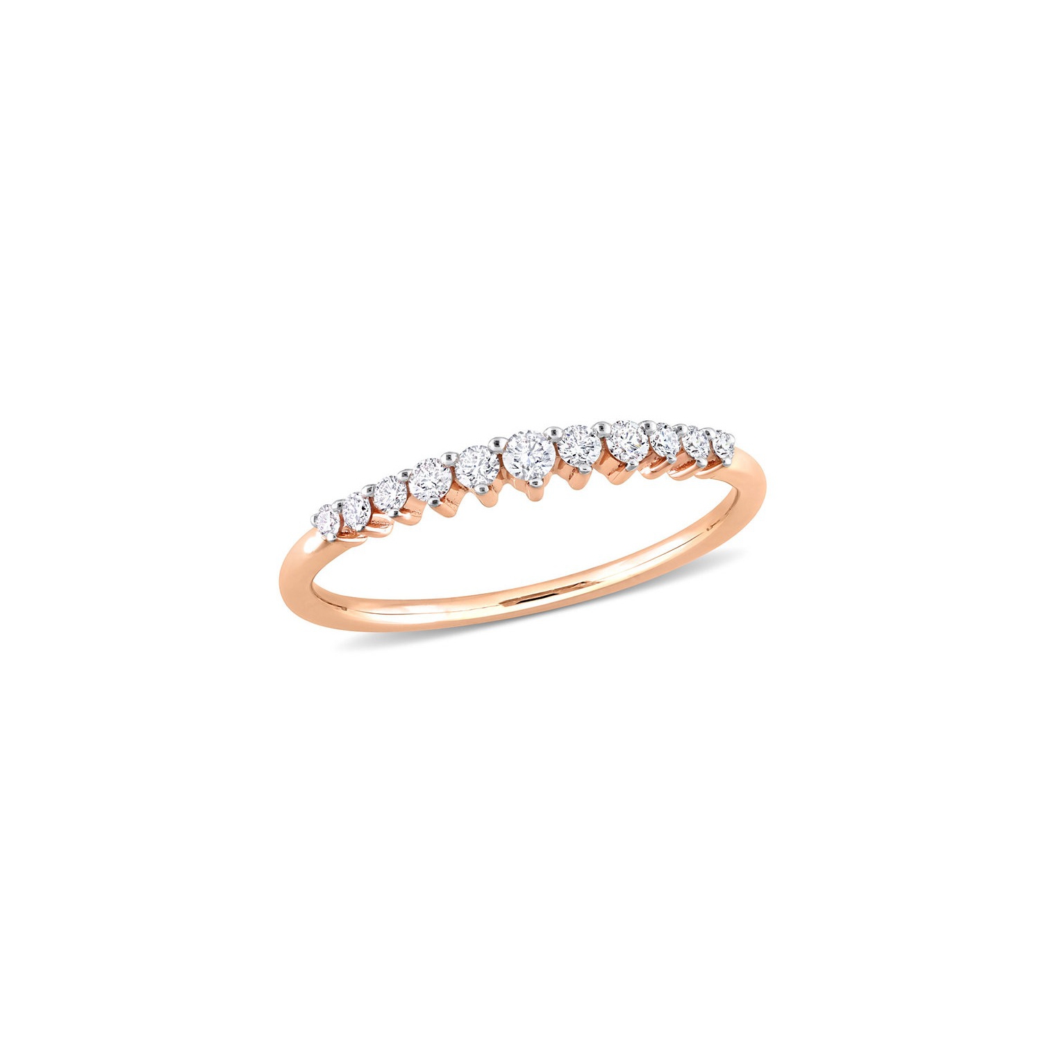 1/5 Carat Diamond Wedding Band Ring in 14K Rose Pink Gold