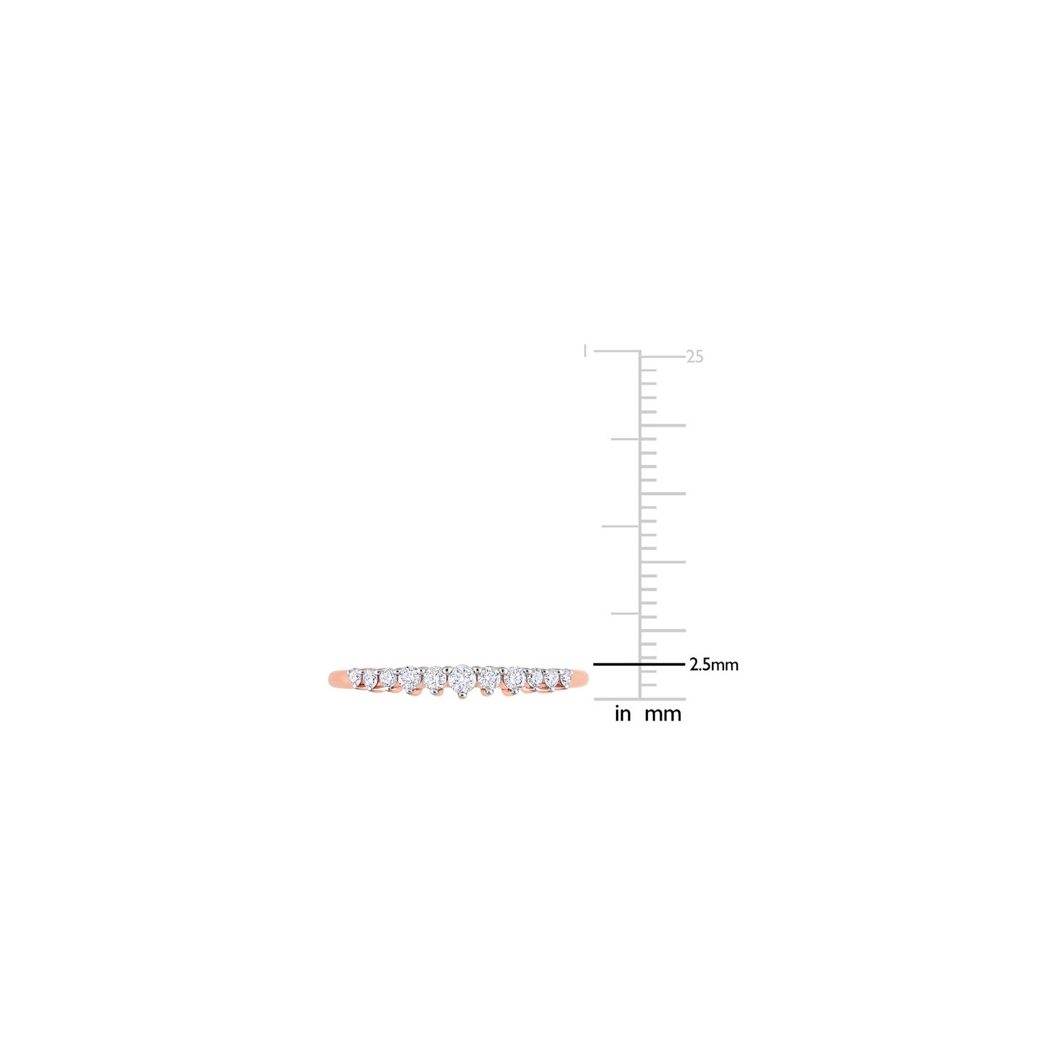 1/5 Carat Diamond Wedding Band Ring in 14K Rose Pink Gold