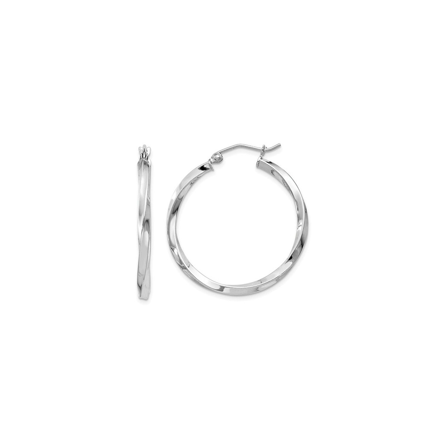 Small Twisted Hoop Earrings in Sterling Silver 1 Inch